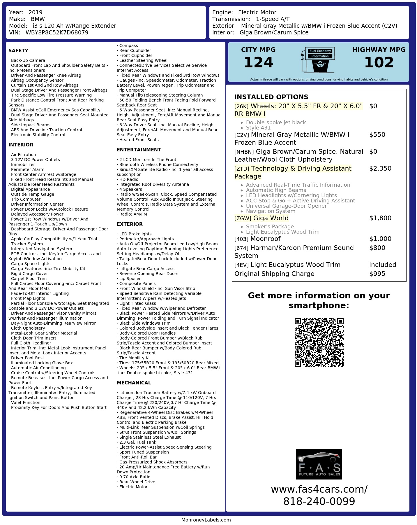 Monroney Label