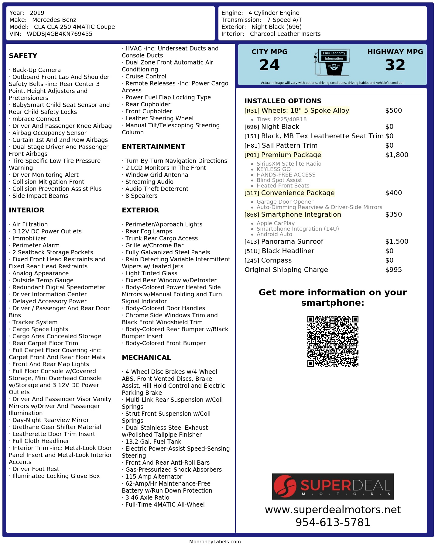 Monroney Label