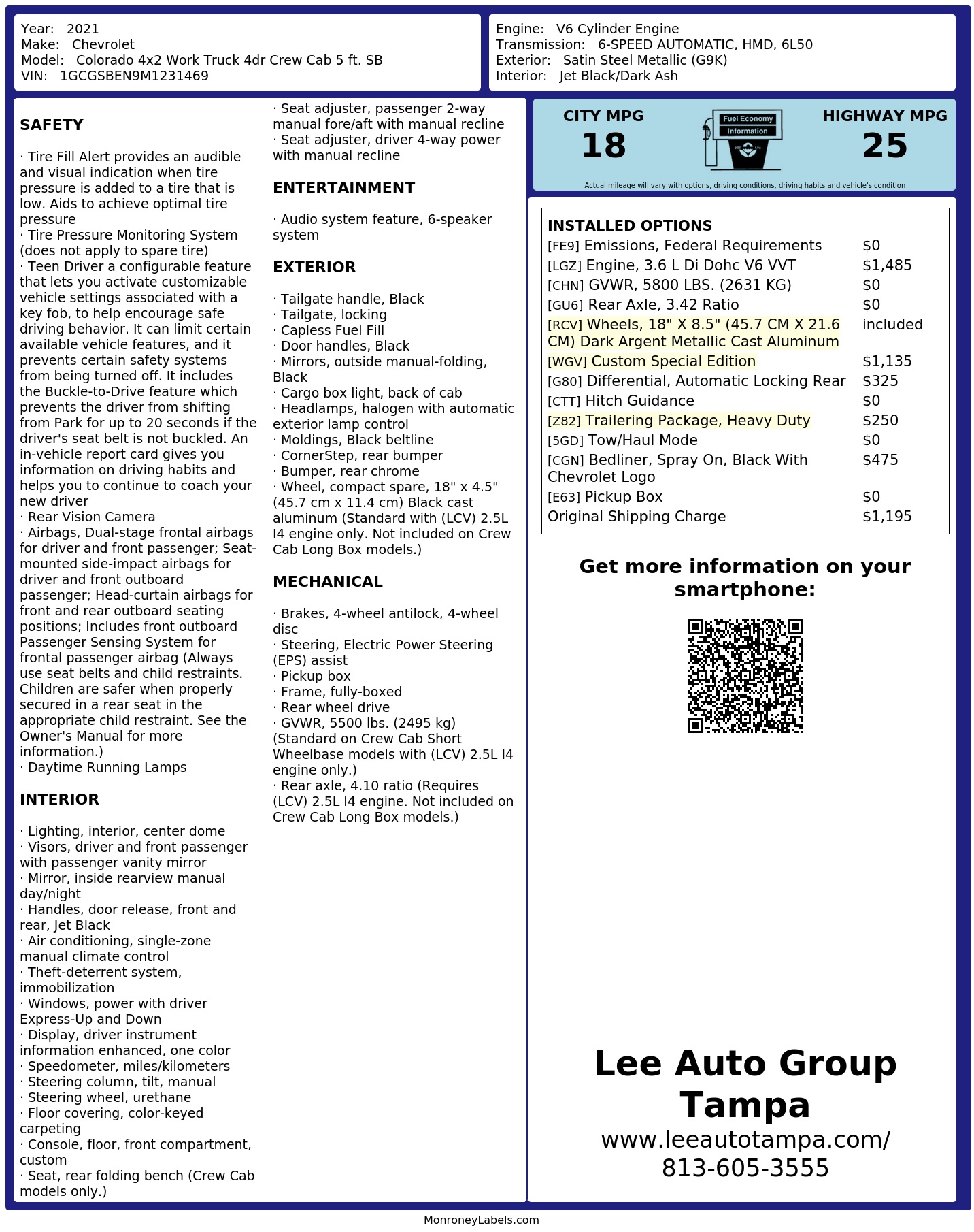 Monroney Label