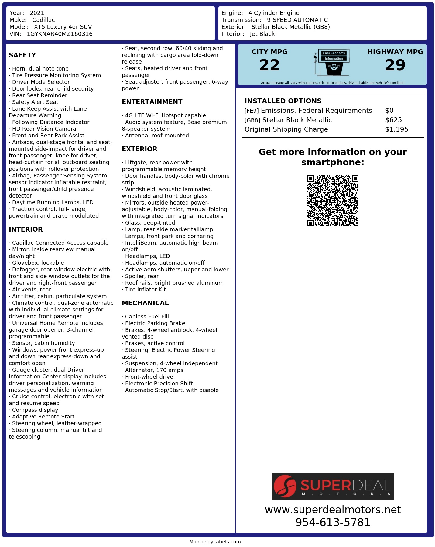 Monroney Label