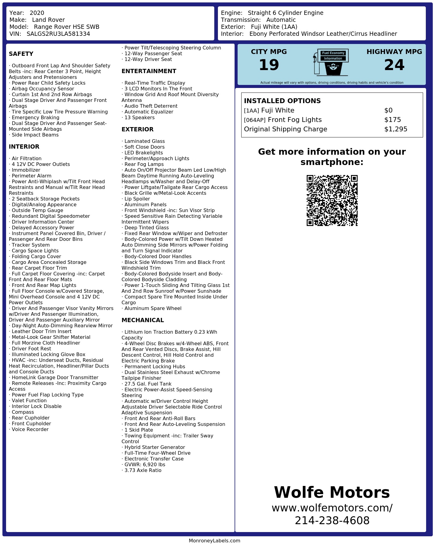 Monroney Label