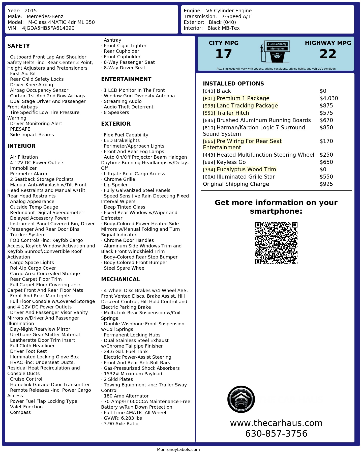 Monroney Label