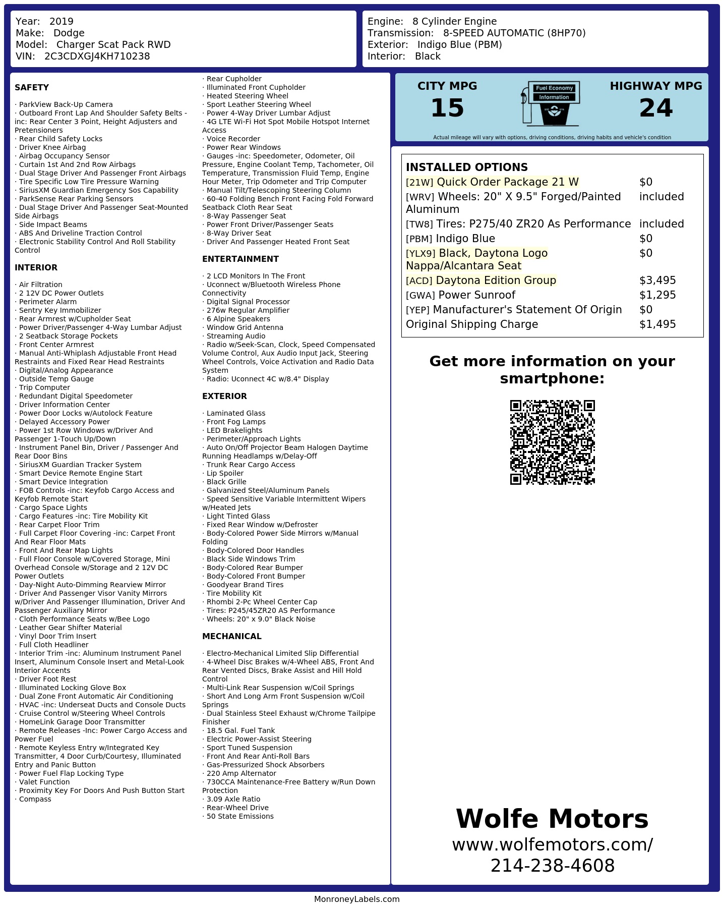 Monroney Label