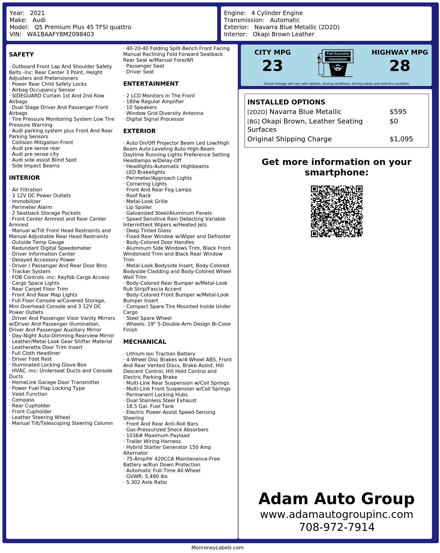 Monroney Label