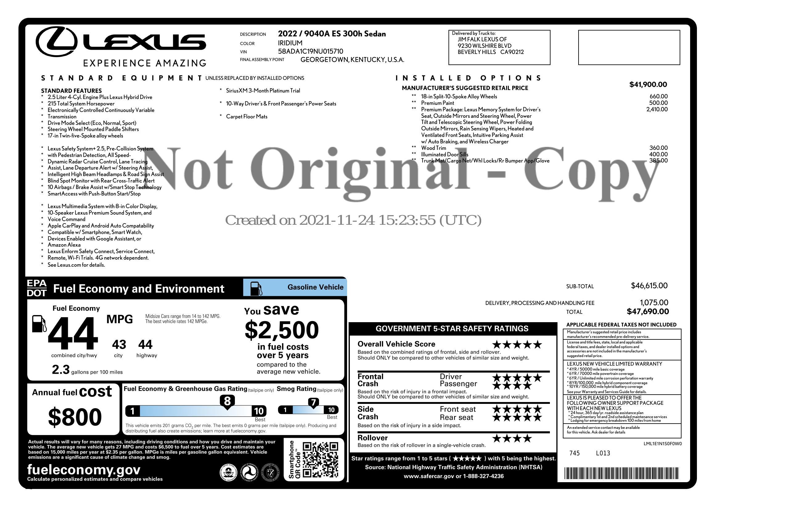 Monroney Label