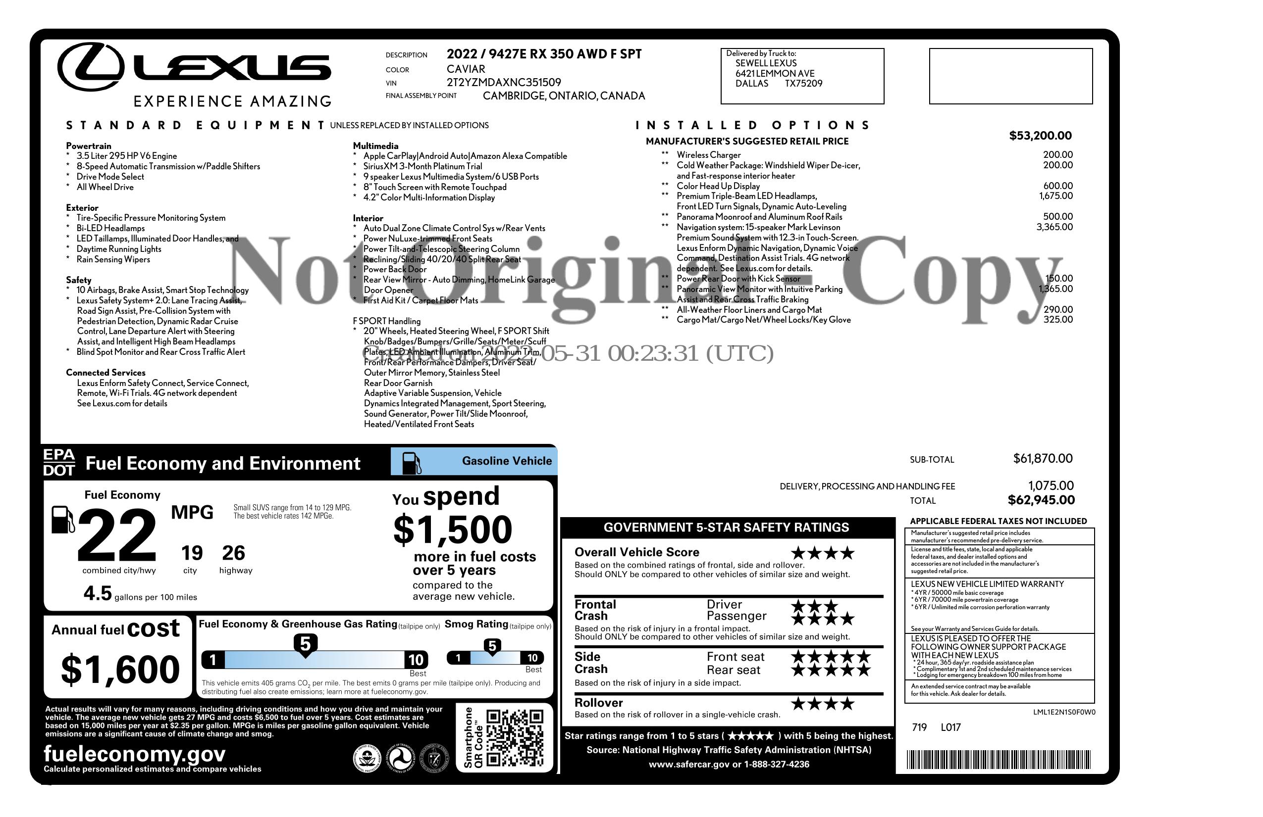 Monroney Label
