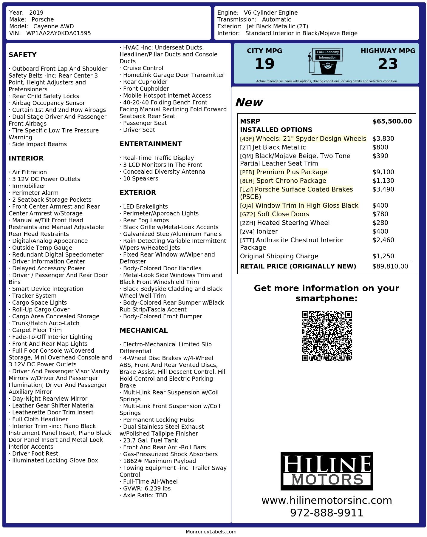 Monroney Label