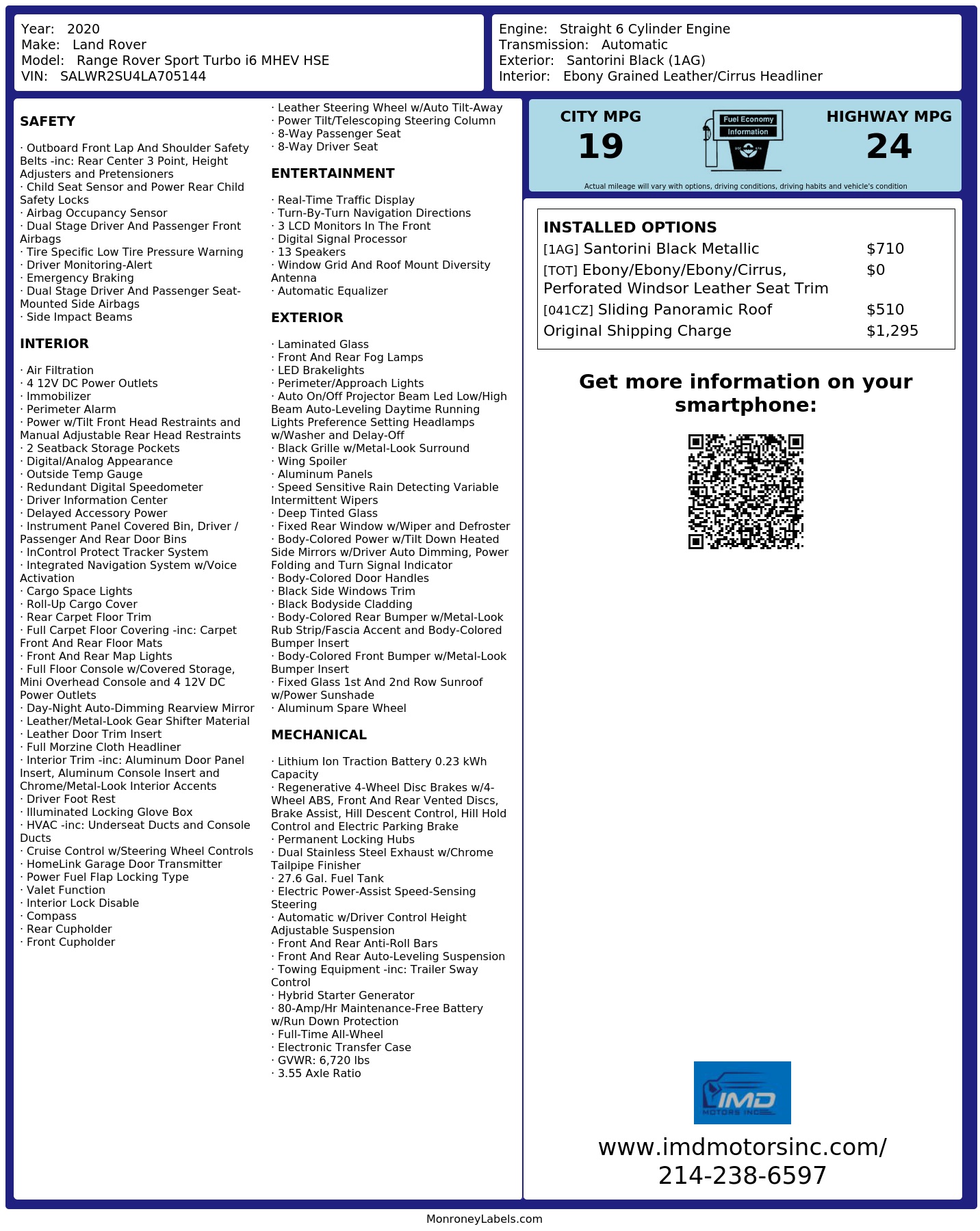 Monroney Label