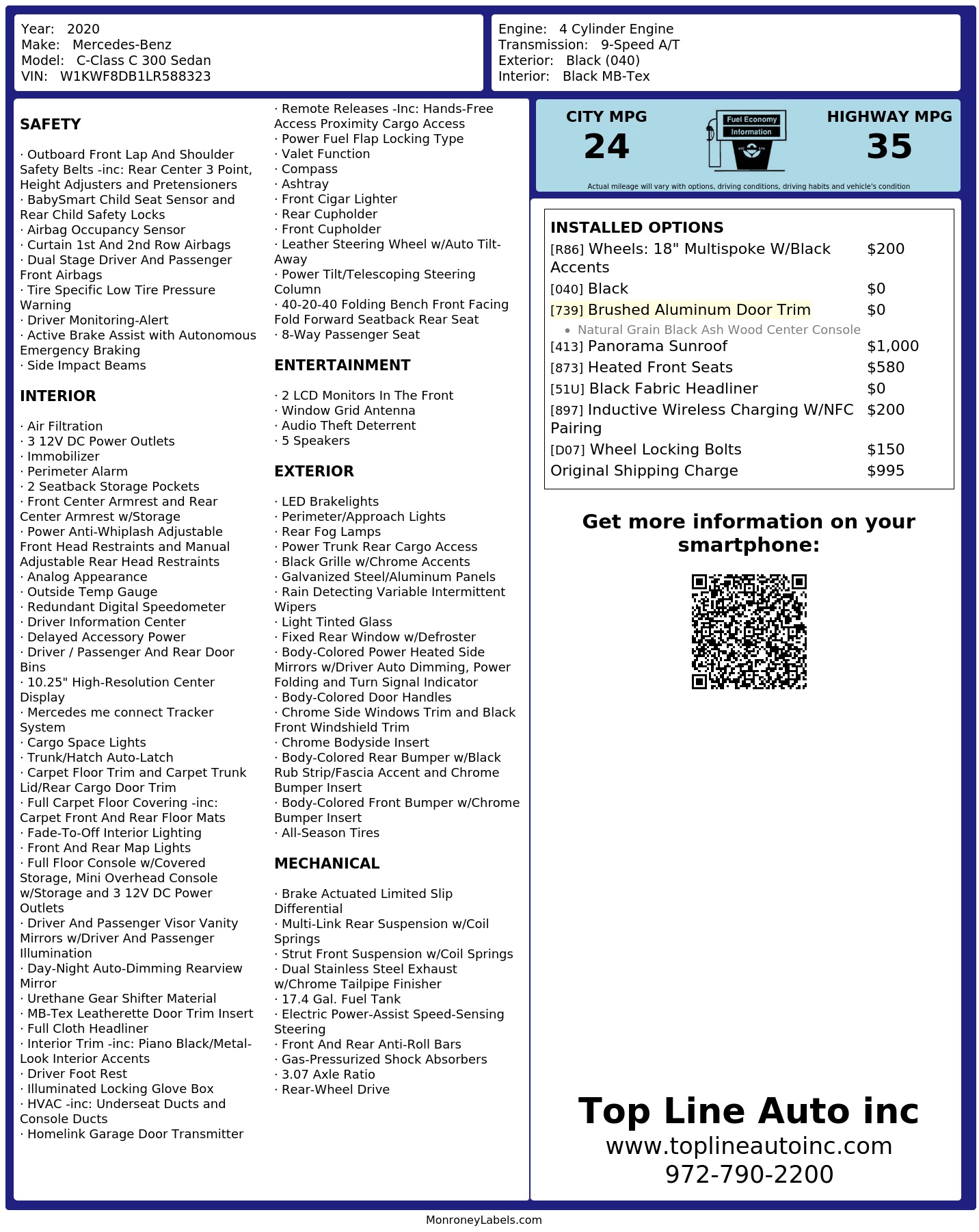 Monroney Label
