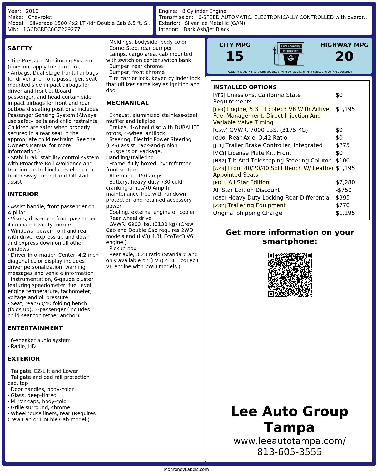 Monroney Label