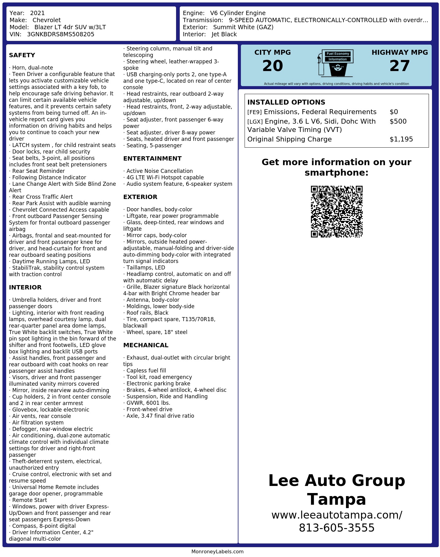 Monroney Label
