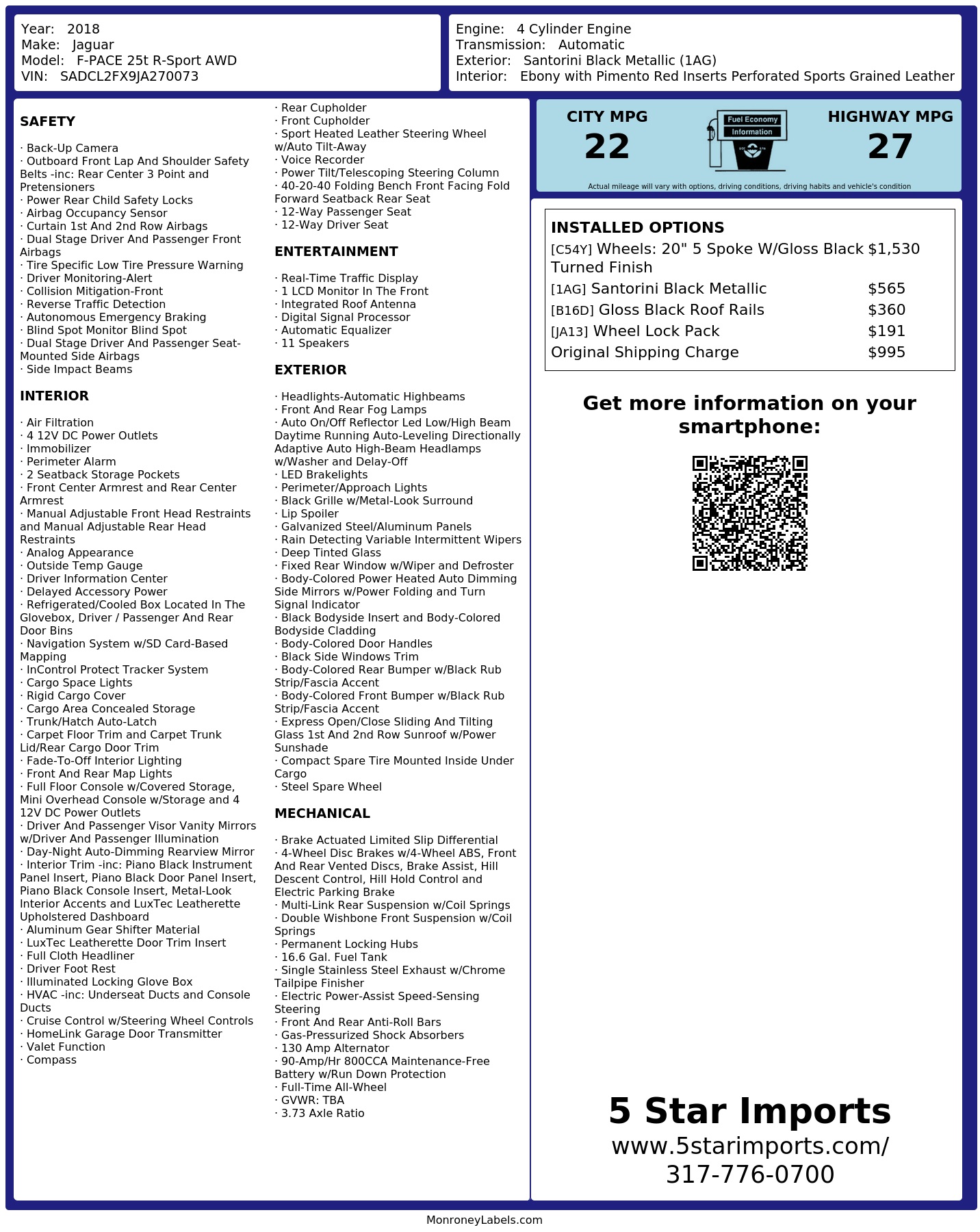 Monroney Label