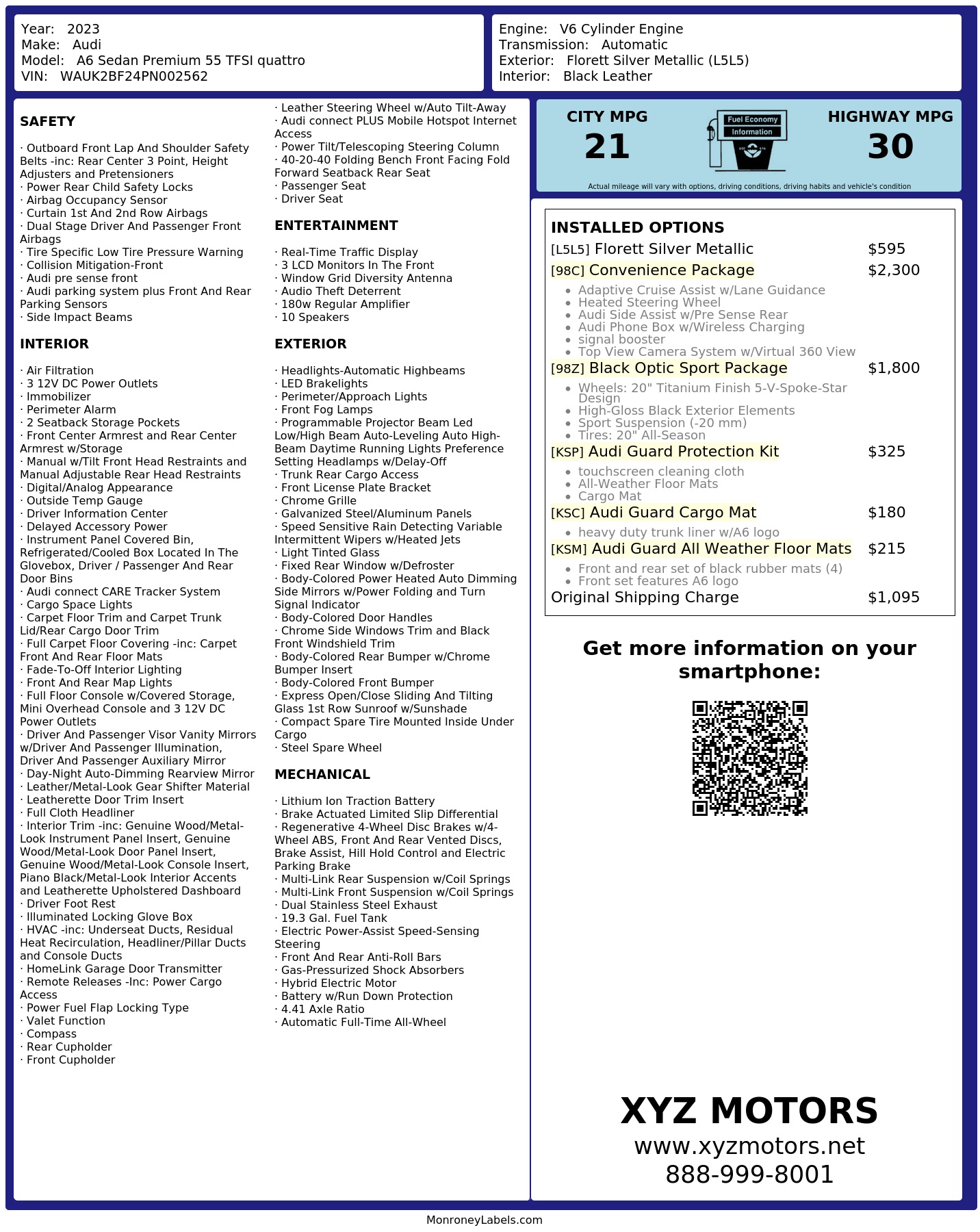Monroney Label