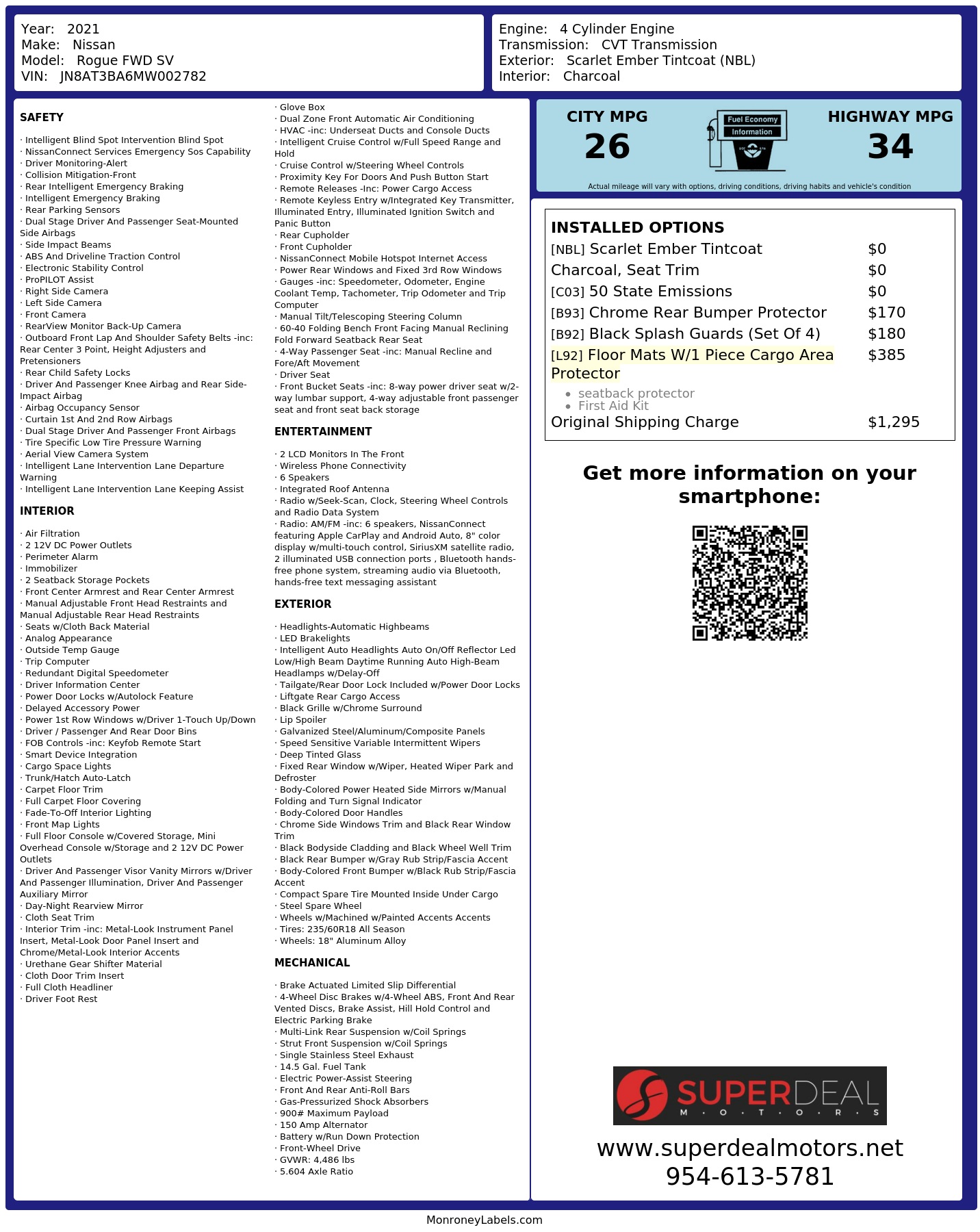 Monroney Label