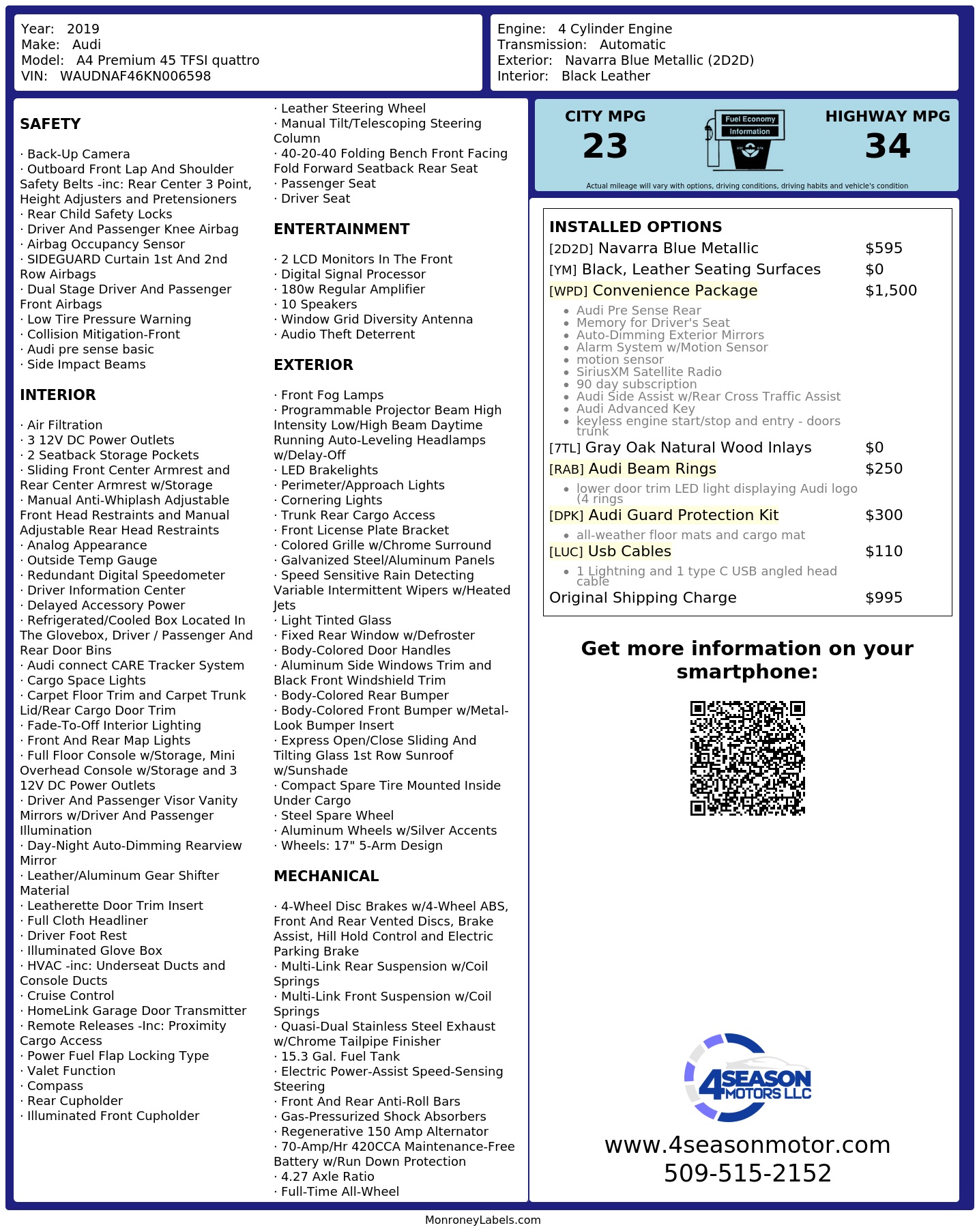 Monroney Label