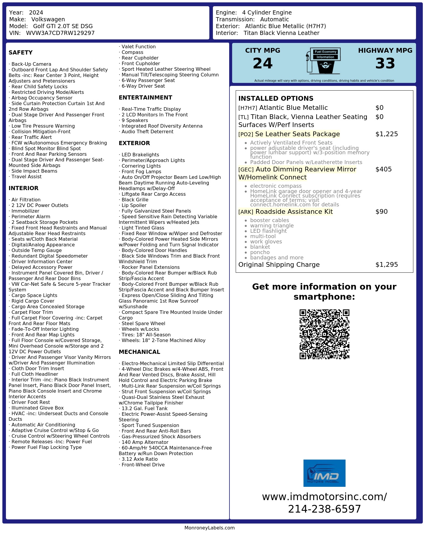 Monroney Label