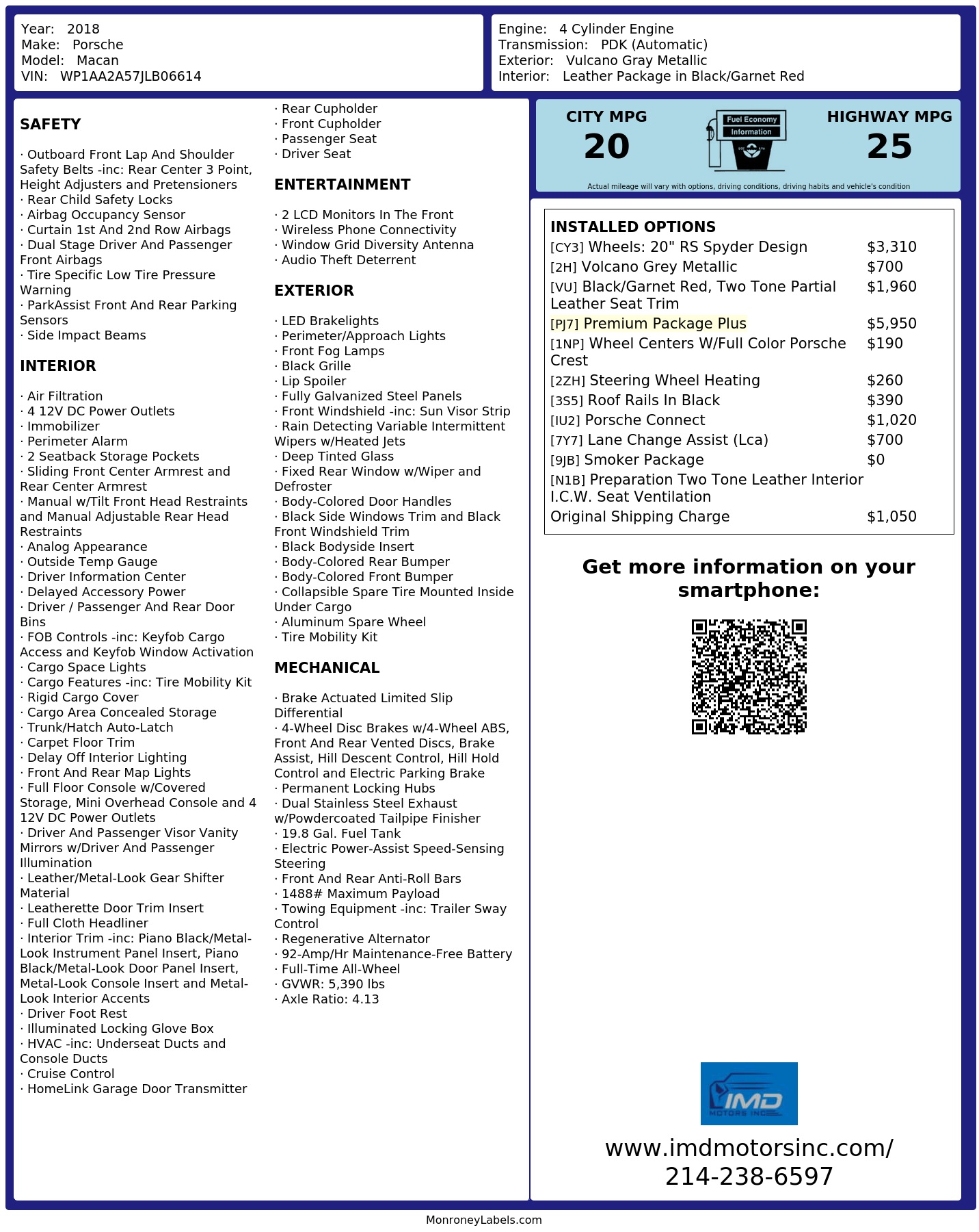 Monroney Label