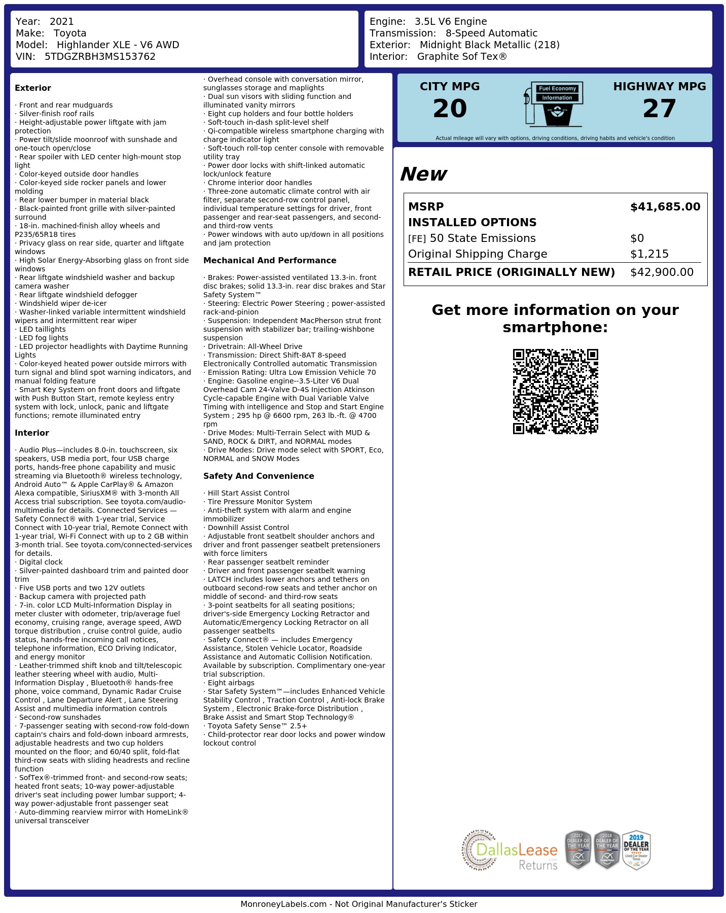 Monroney Label
