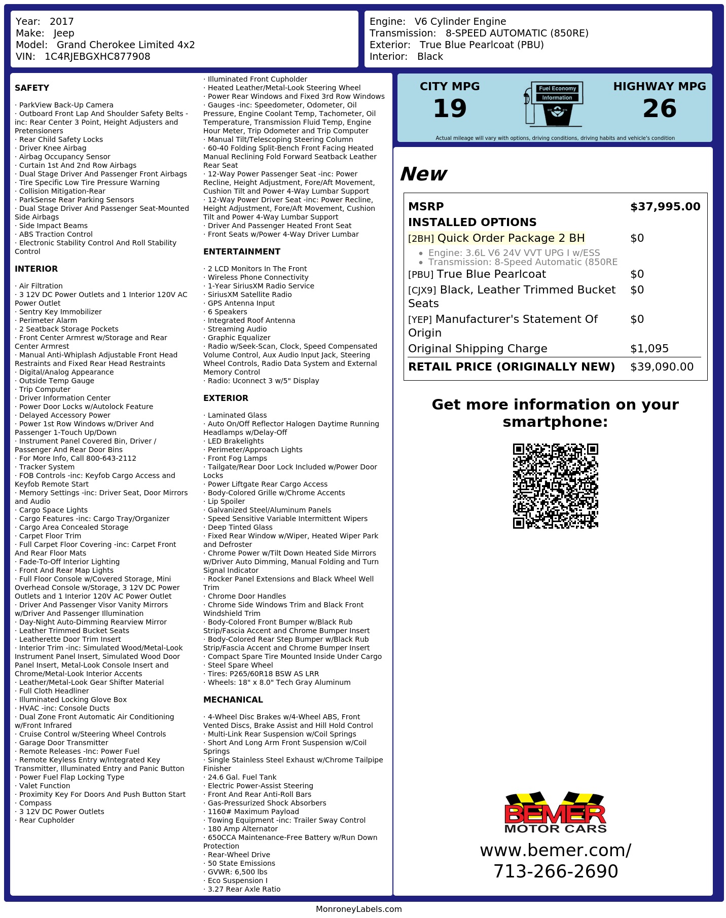 Monroney Label