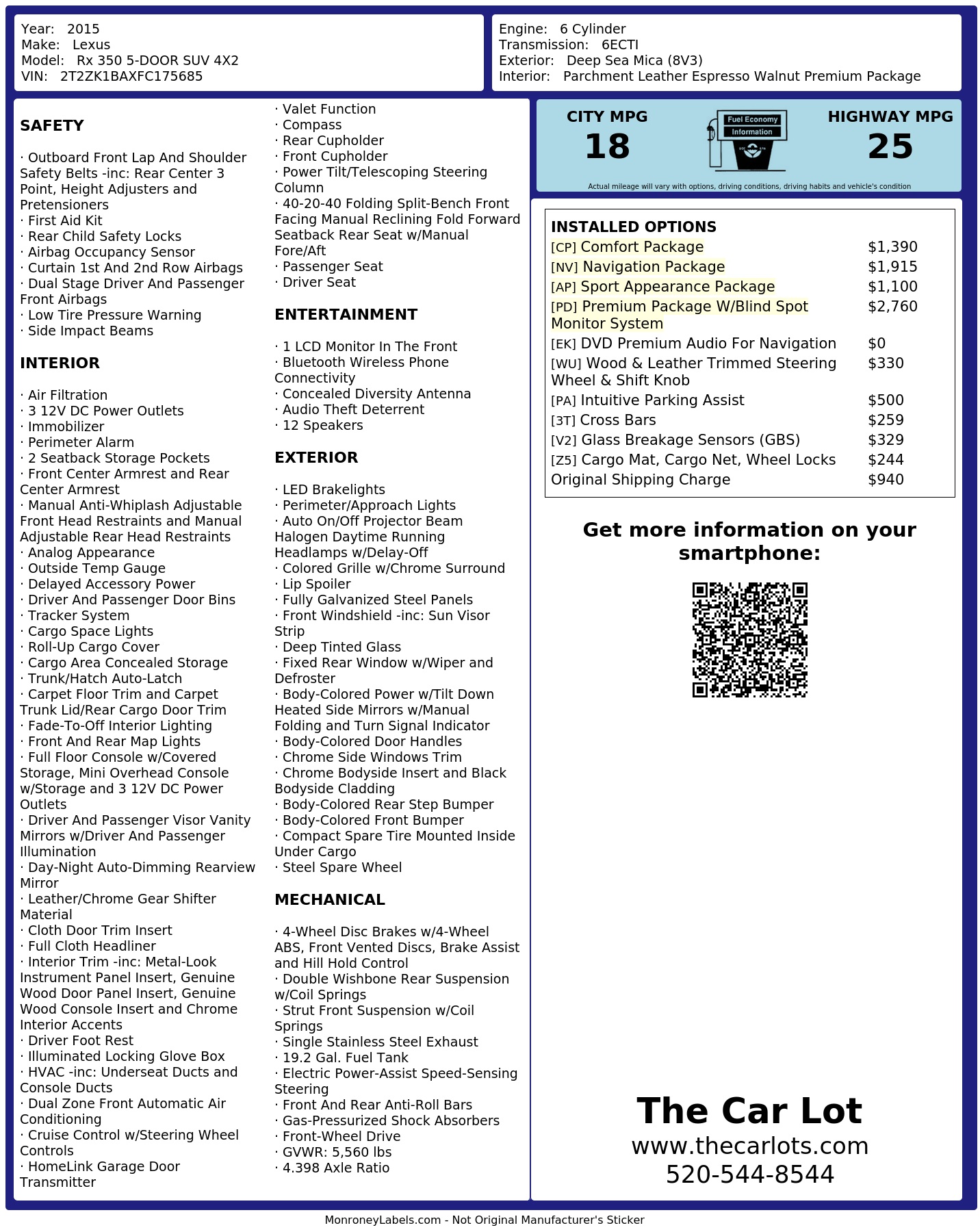 Monroney Label