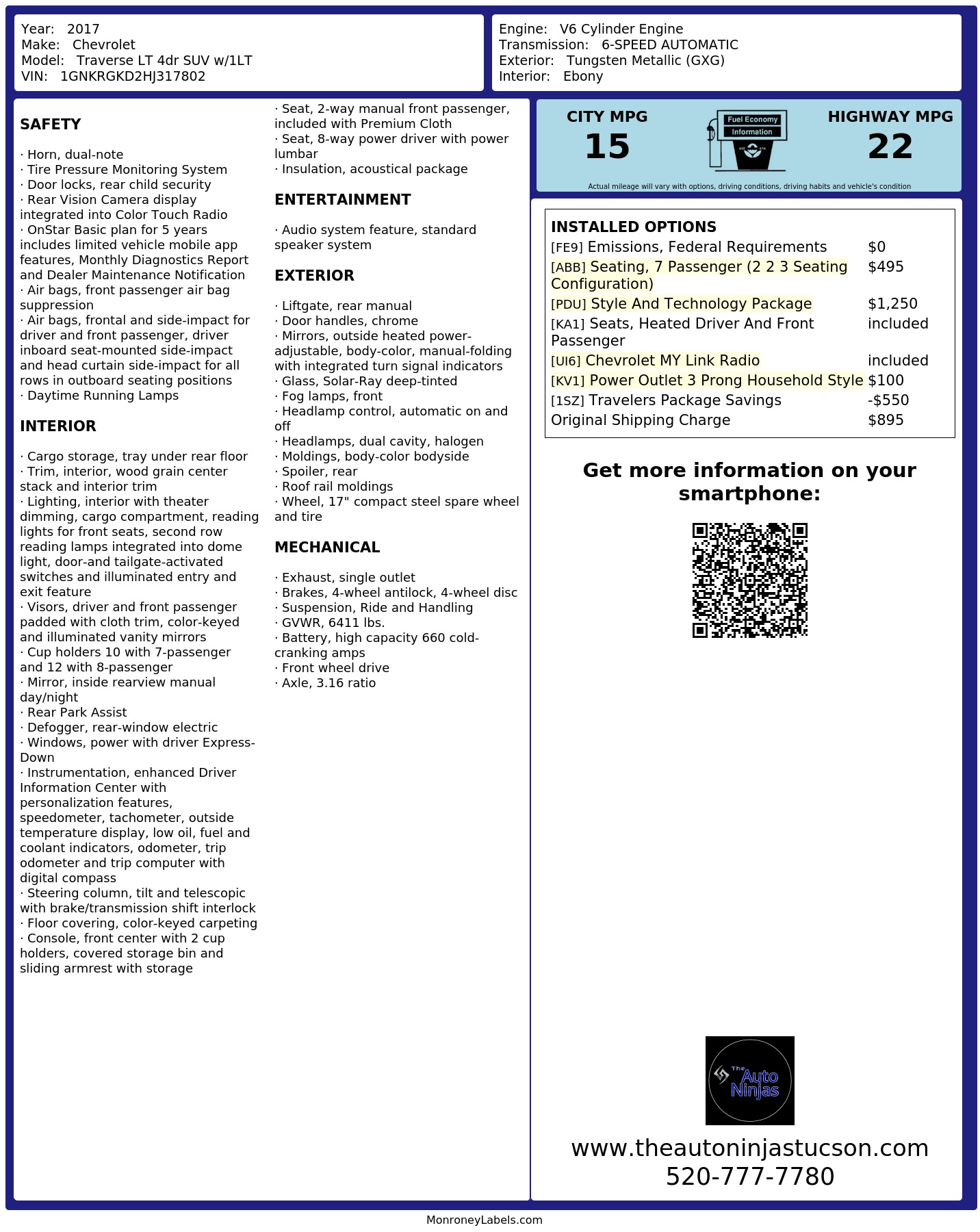 Monroney Label
