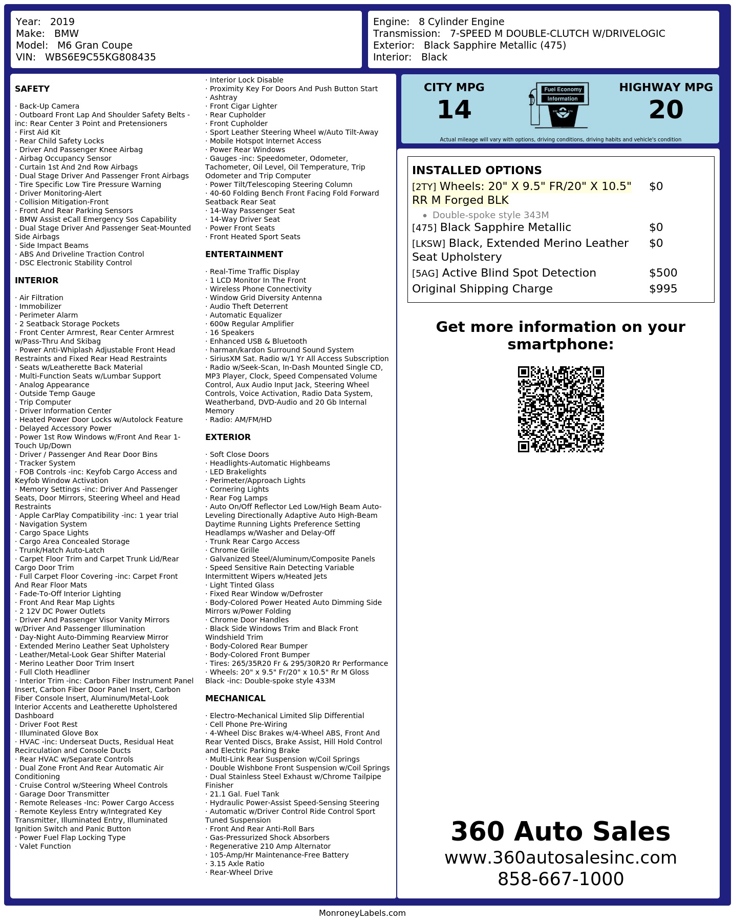 Monroney Label