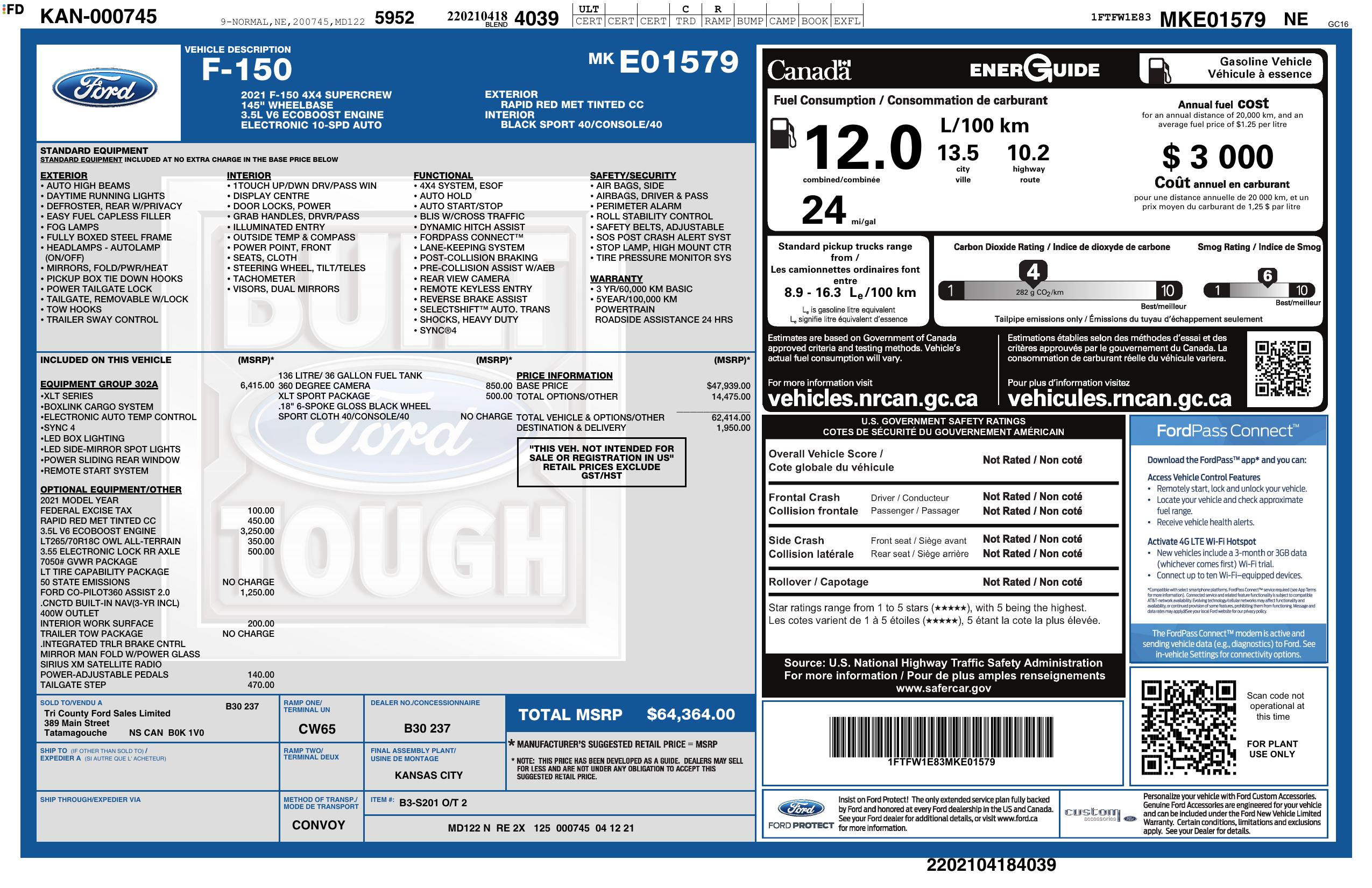 Monroney Label