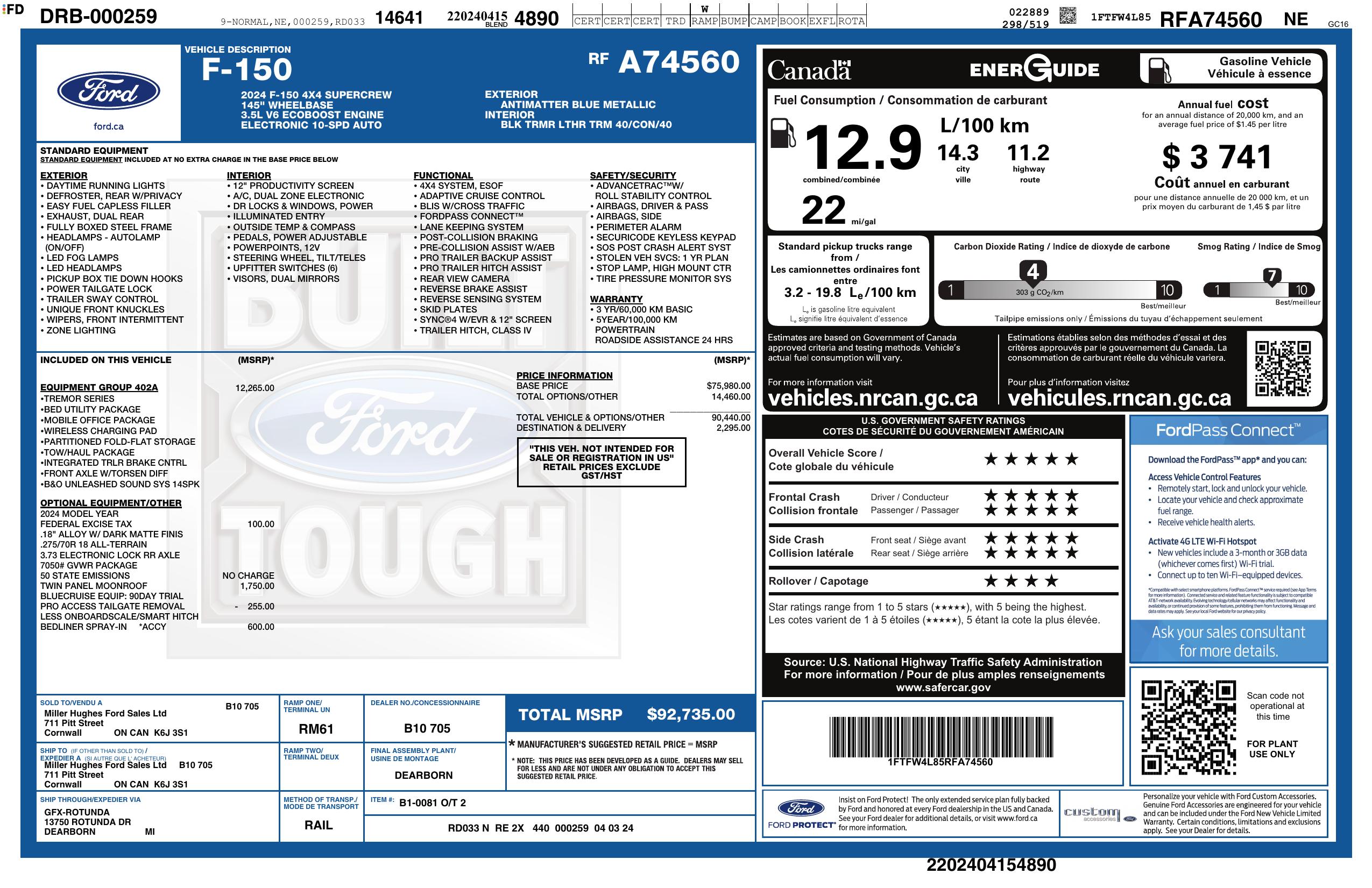 Monroney Label