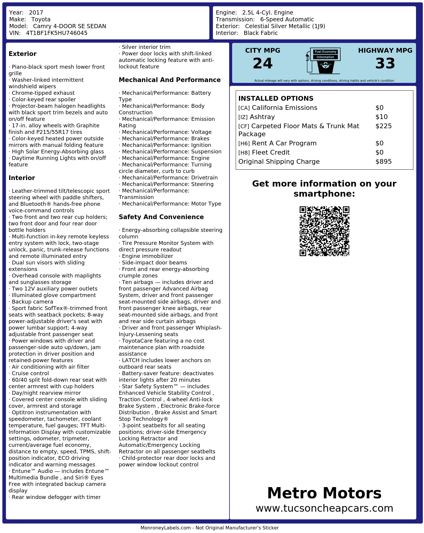 Monroney Label