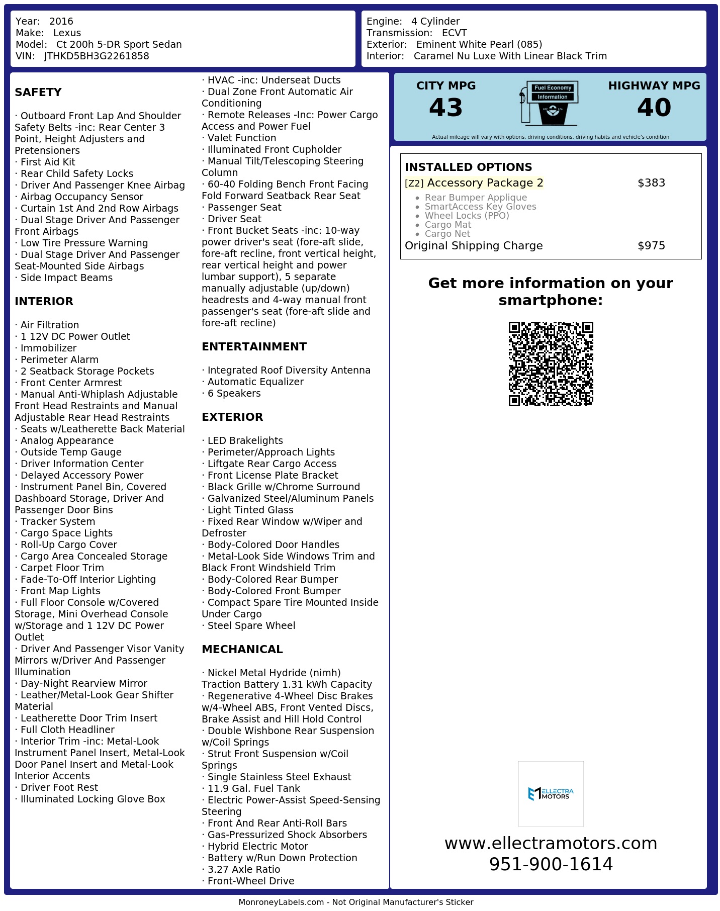 Monroney Label