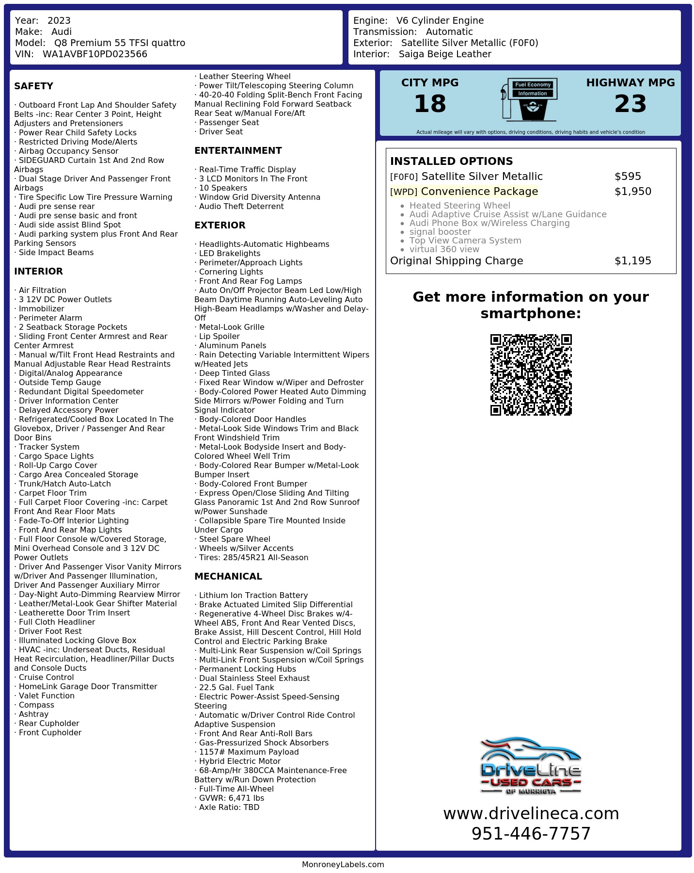 Monroney Label