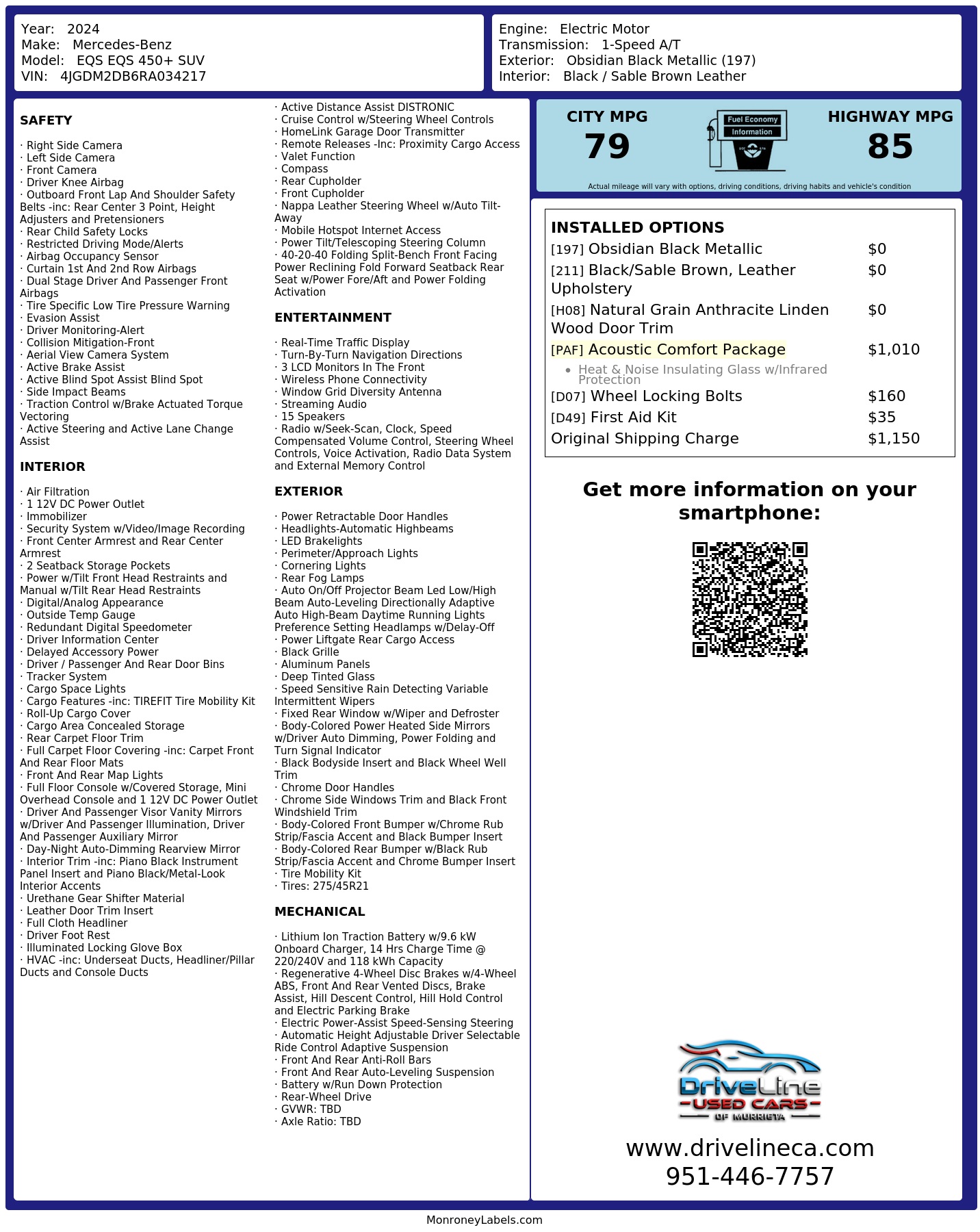 Monroney Label