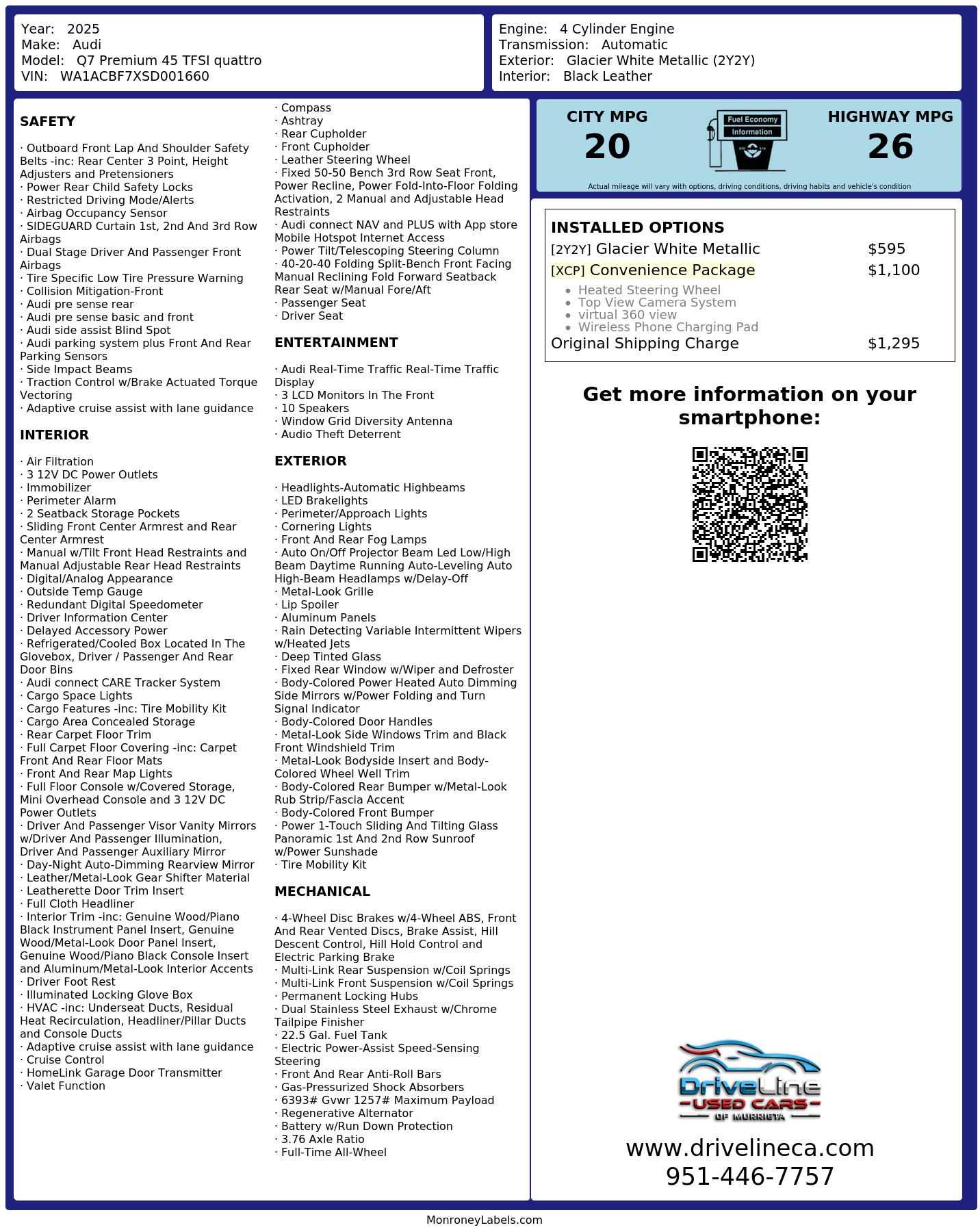 Monroney Label