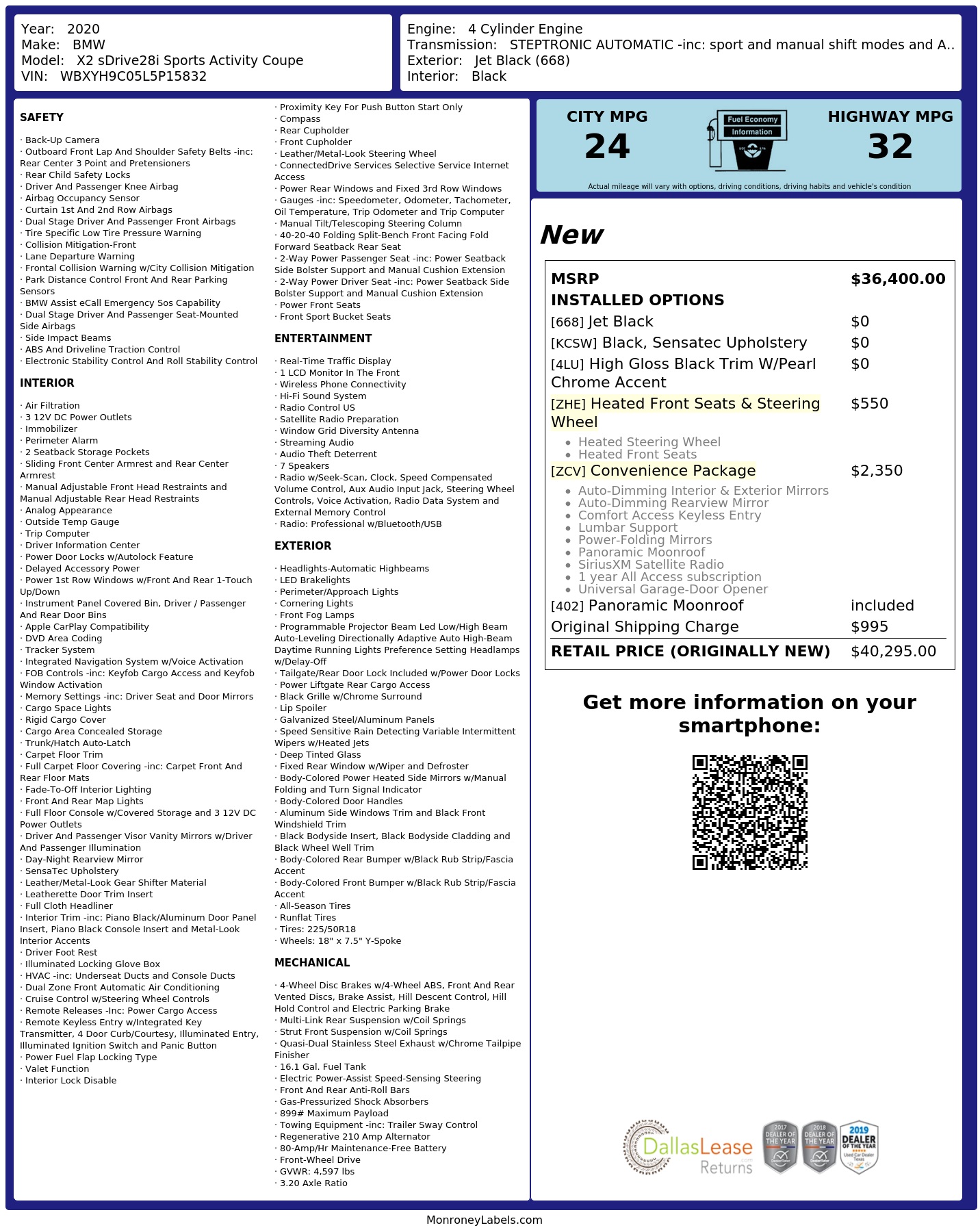 Monroney Label