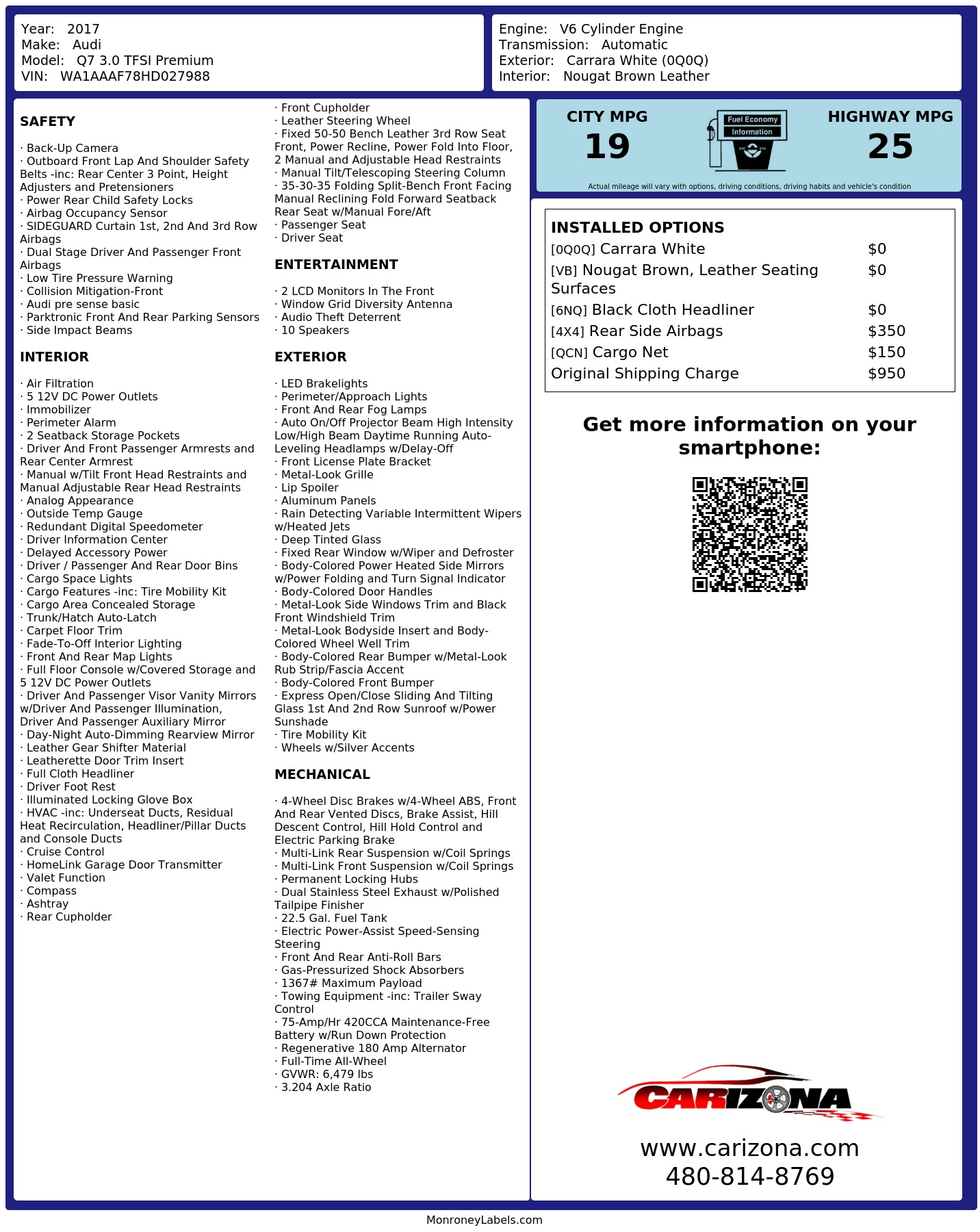 Monroney Label