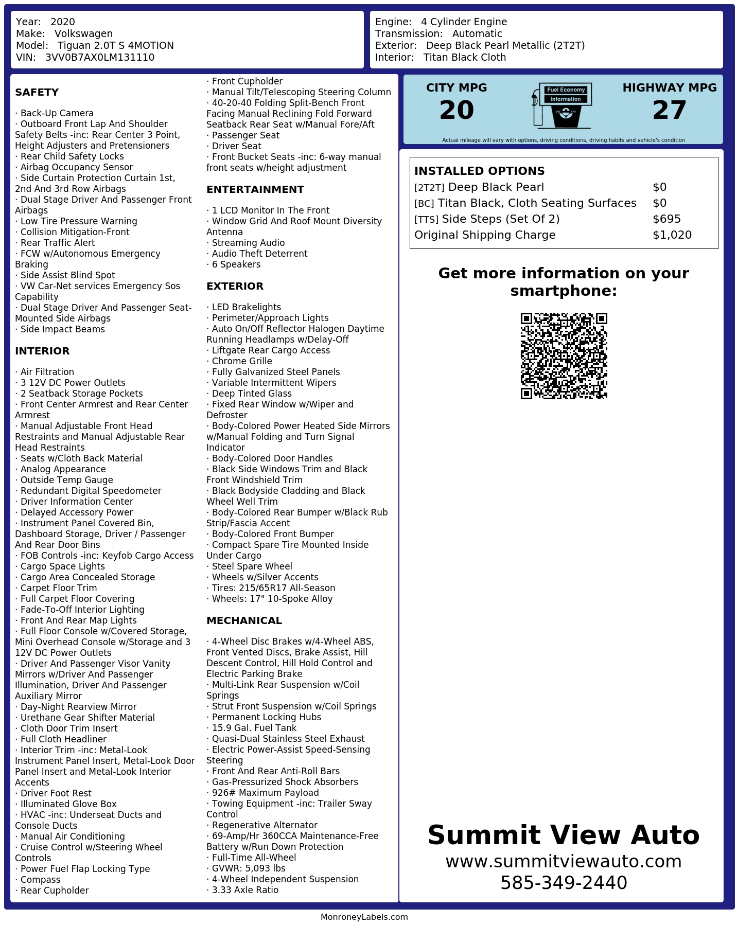 Monroney Label
