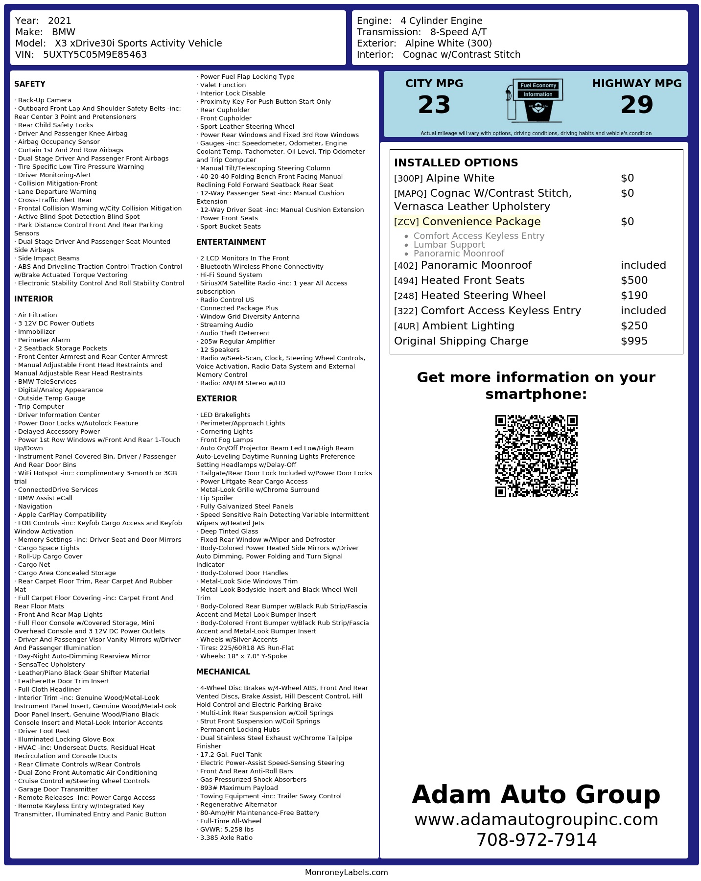 Monroney Label