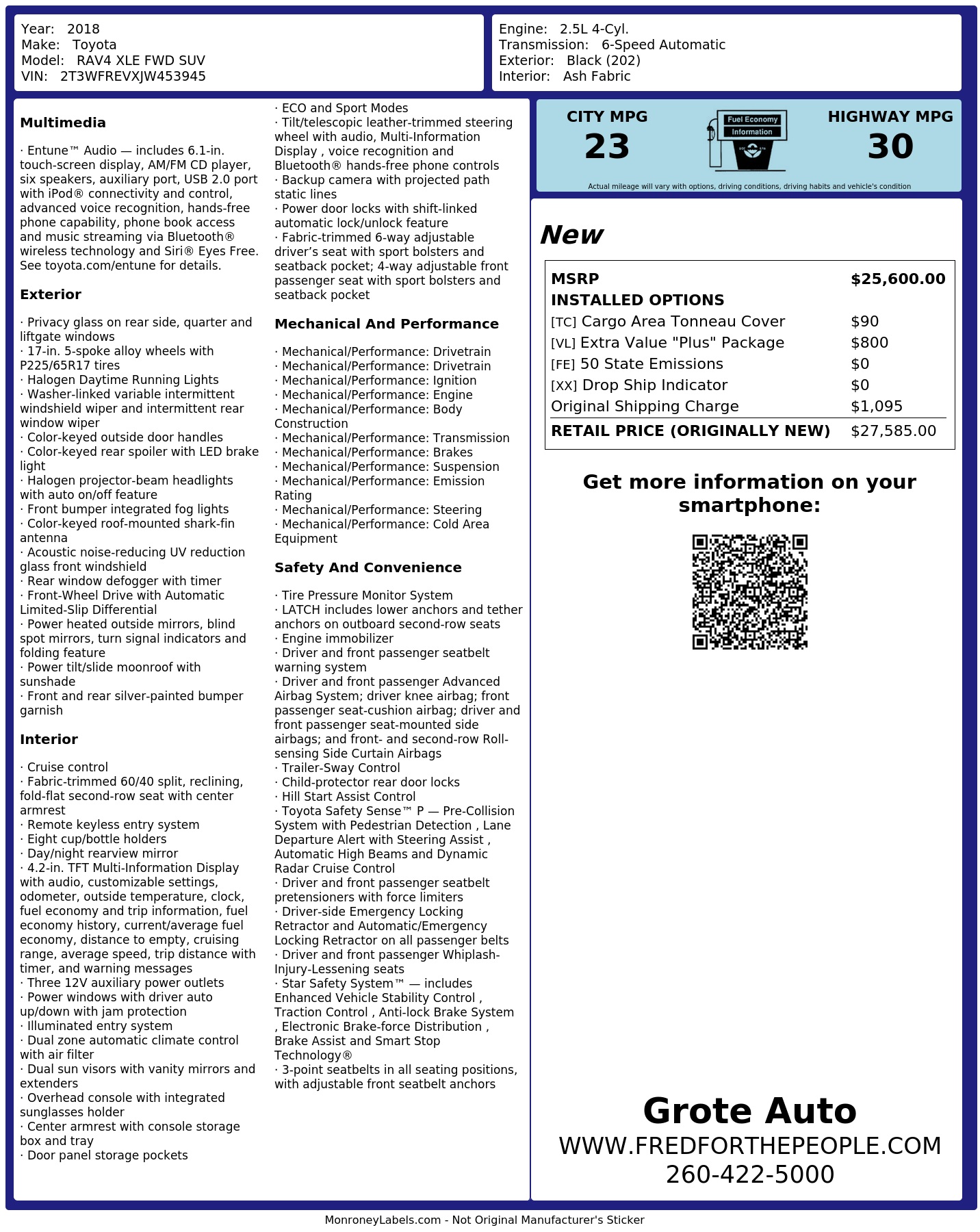 Monroney Label