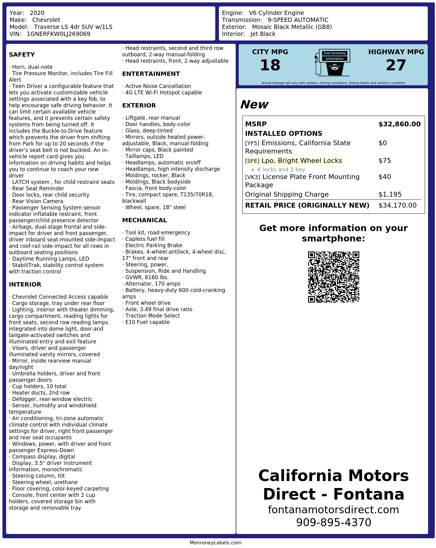 Monroney Label