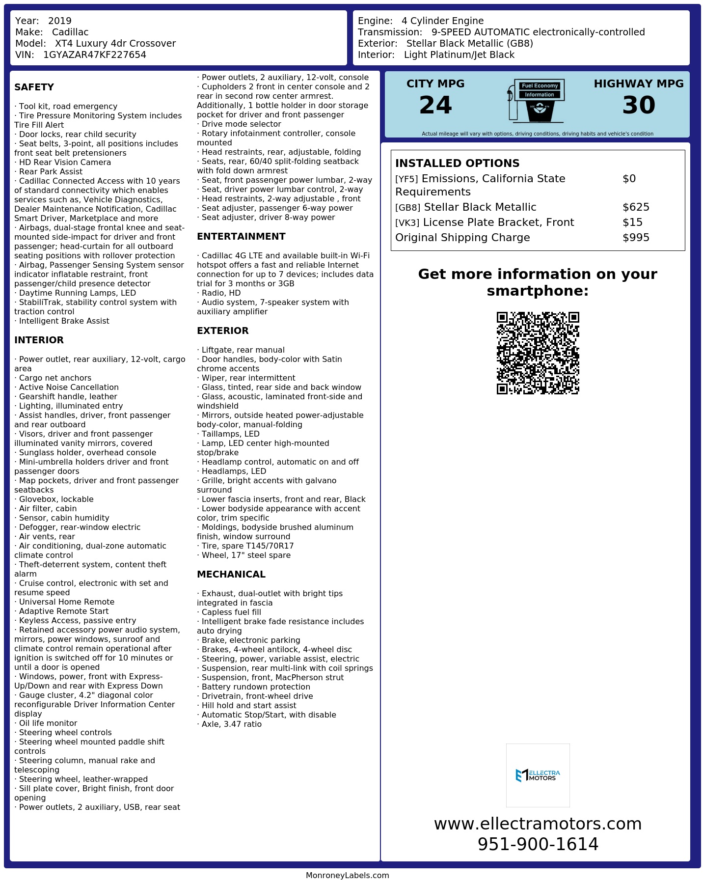 Monroney Label