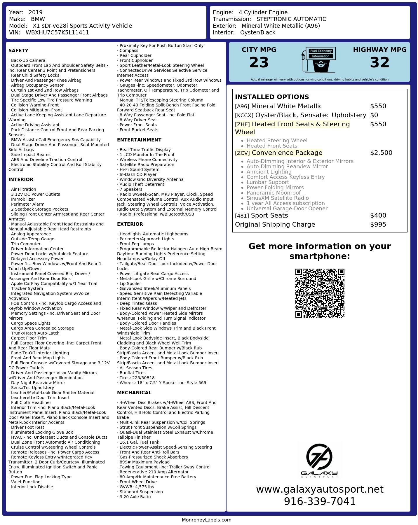 Monroney Label