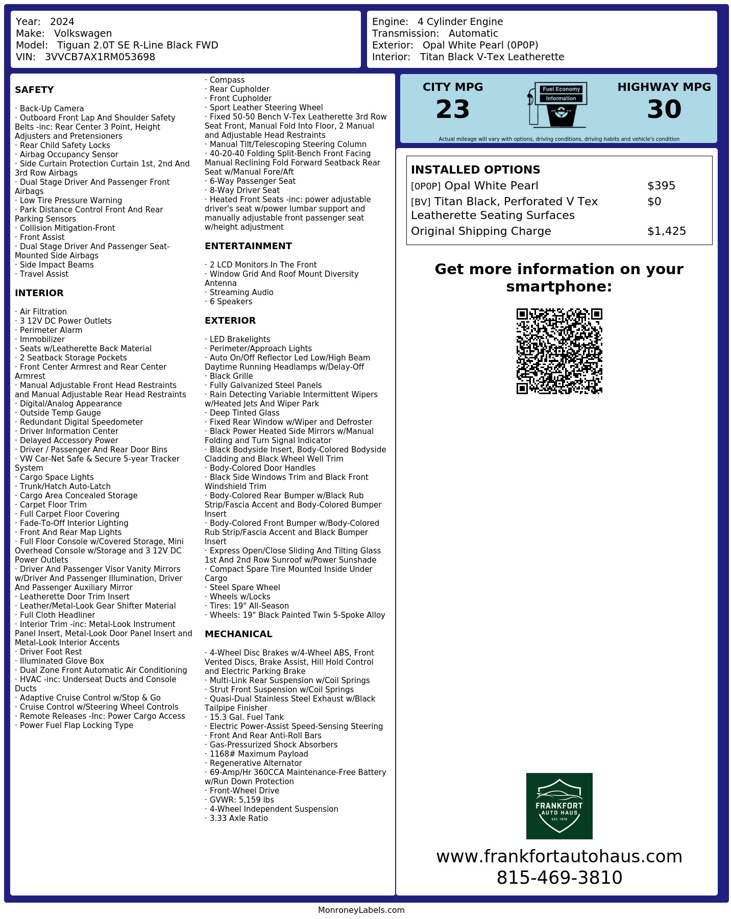 Monroney Label