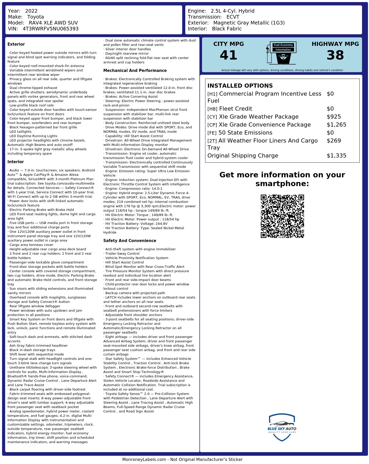Monroney Label