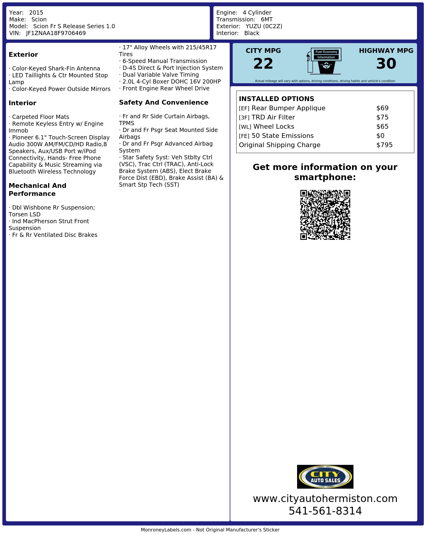 Monroney Label