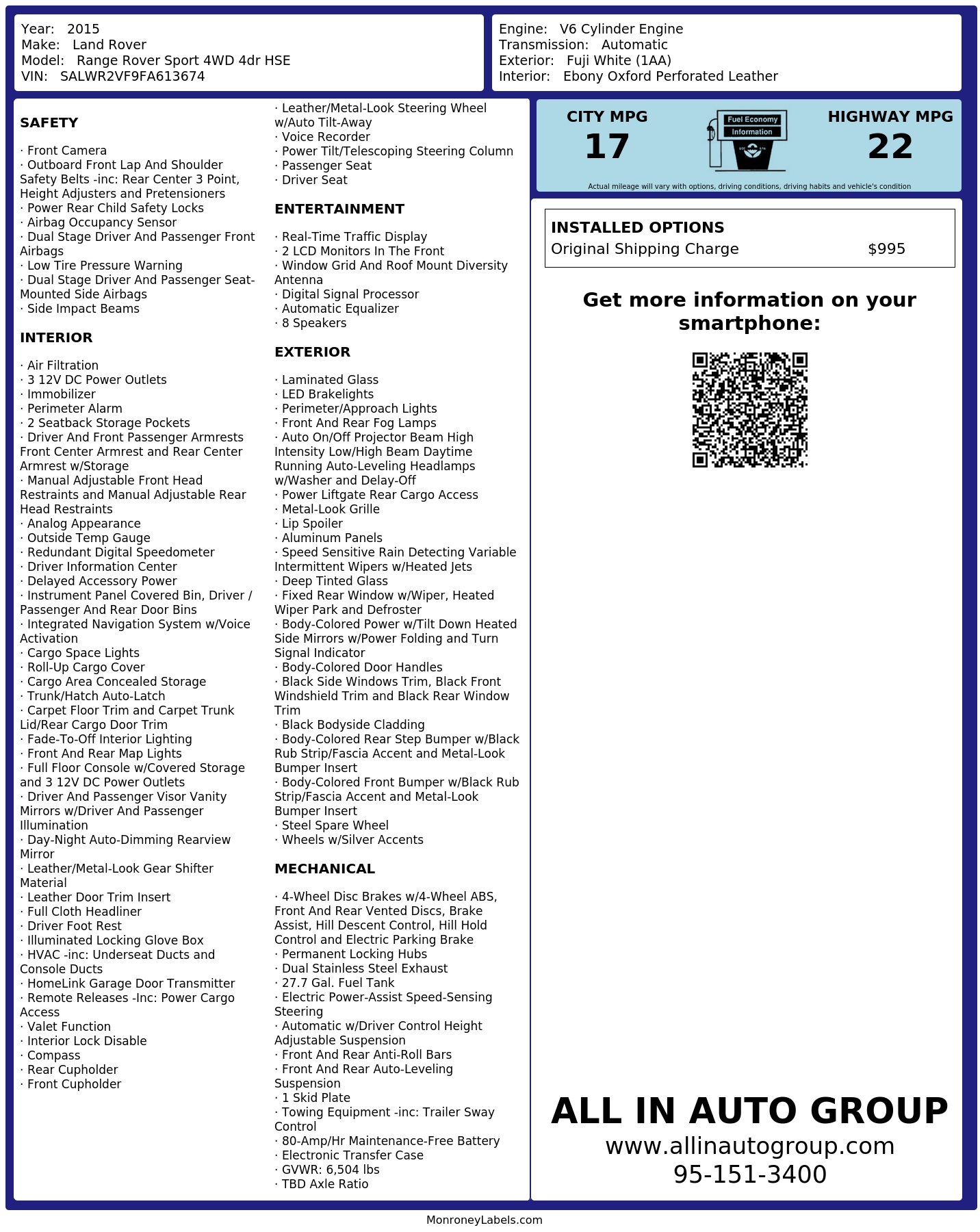 Monroney Label