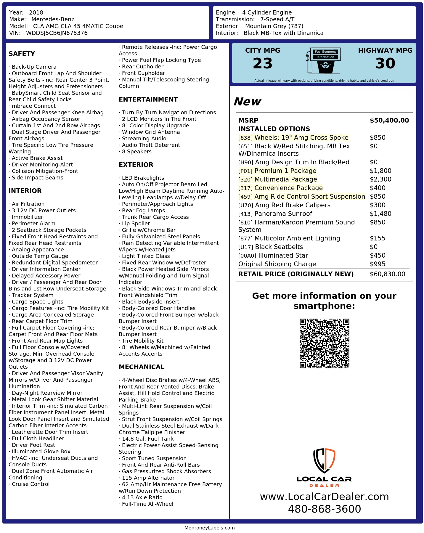 Monroney Label
