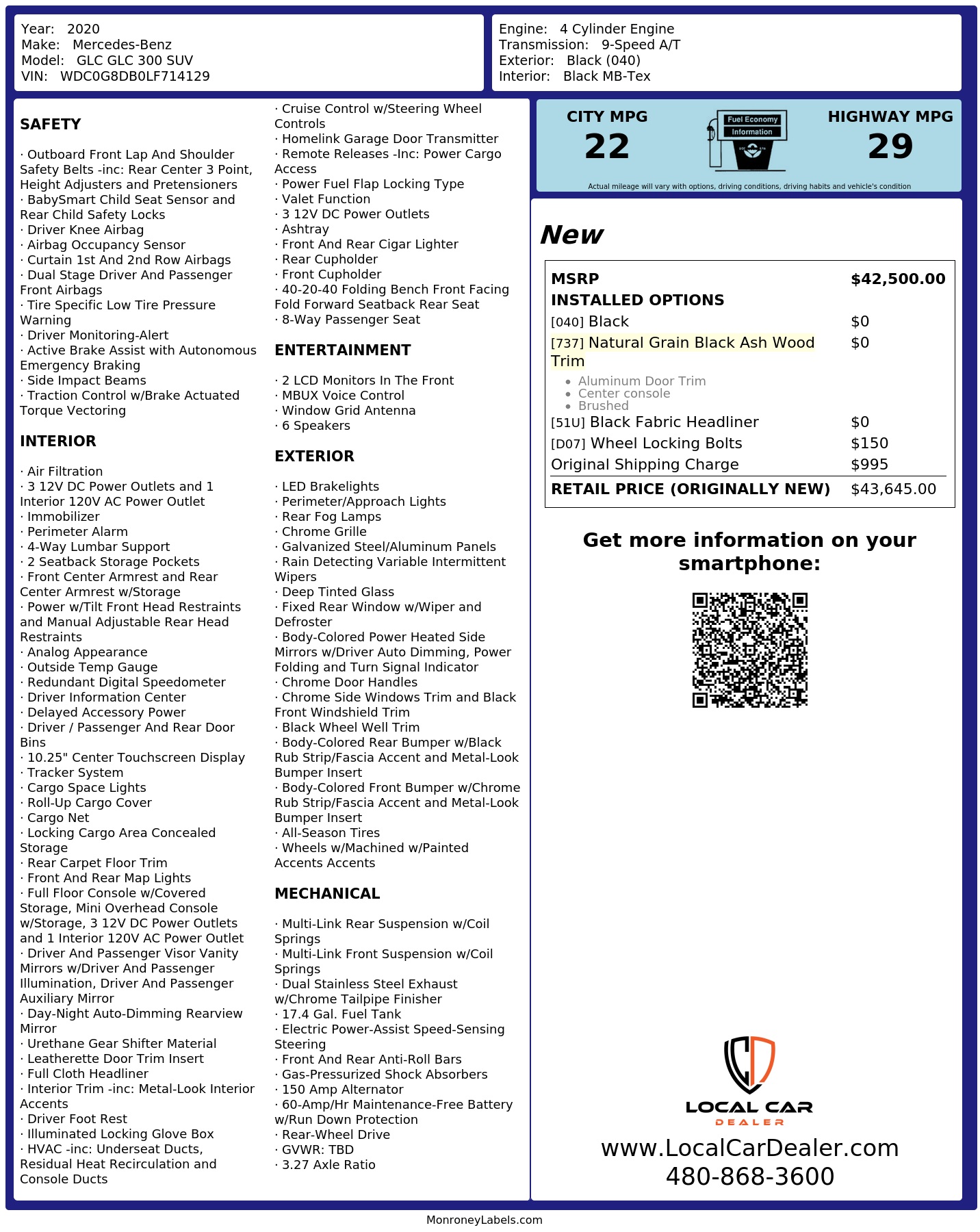 Monroney Label