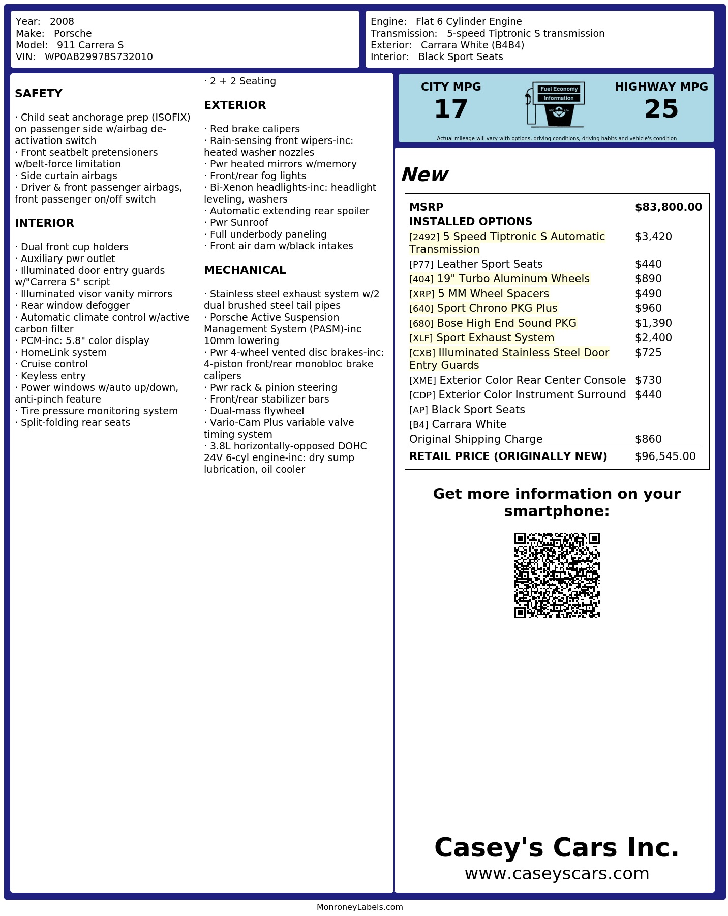 Monroney Label