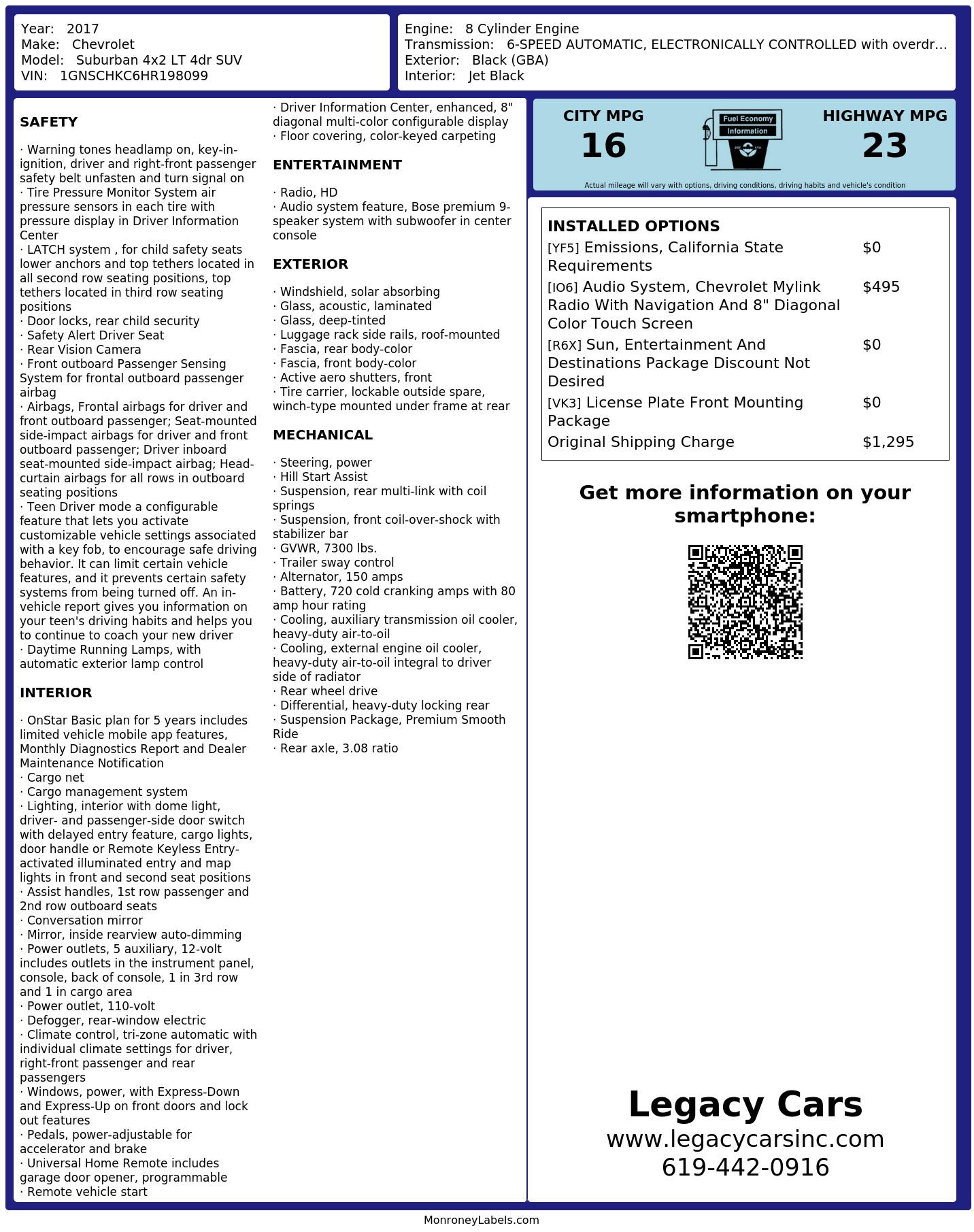 Monroney Label