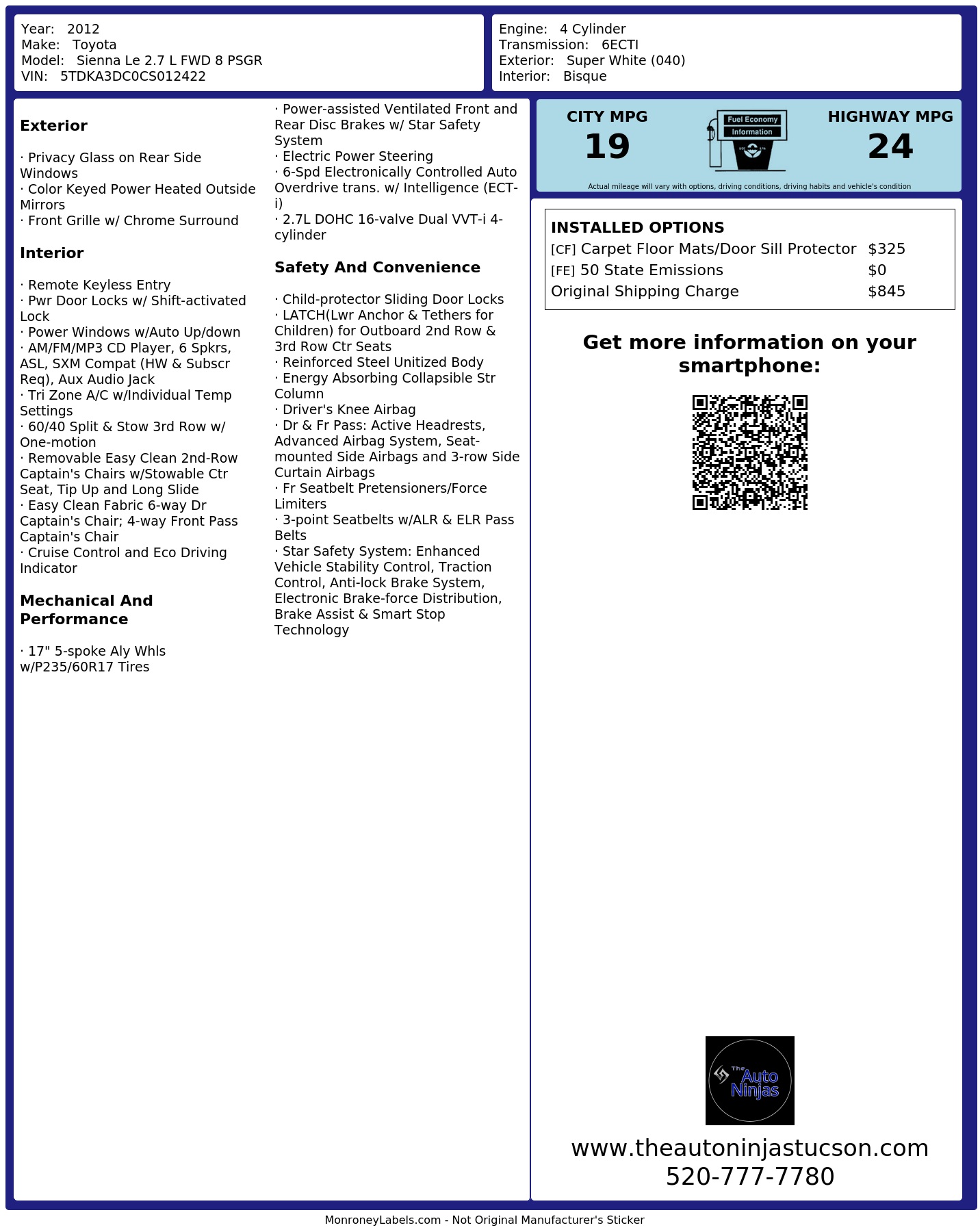 Monroney Label